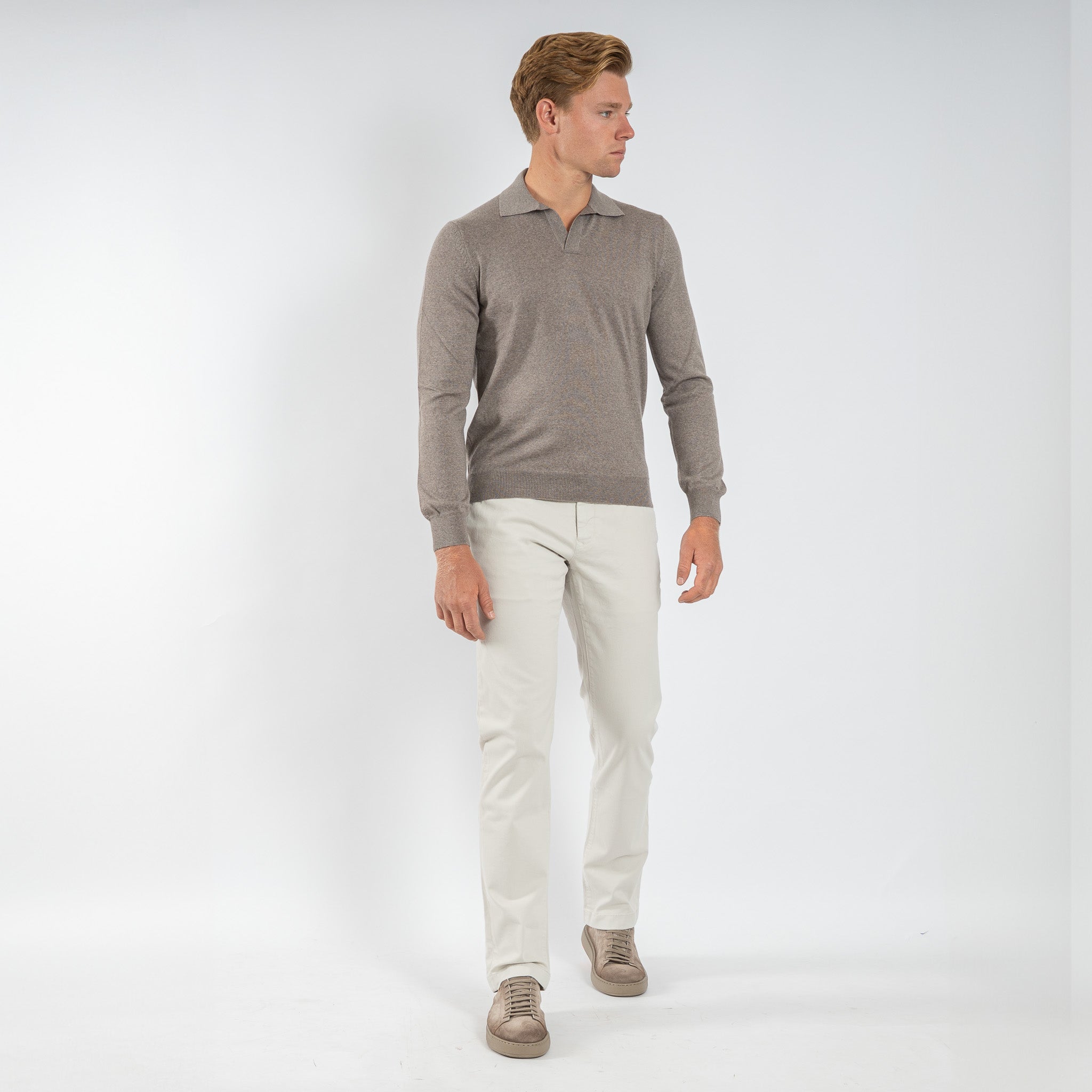 Gran Sasso Gebreide Trui met Polokraag Beige | Athleisure