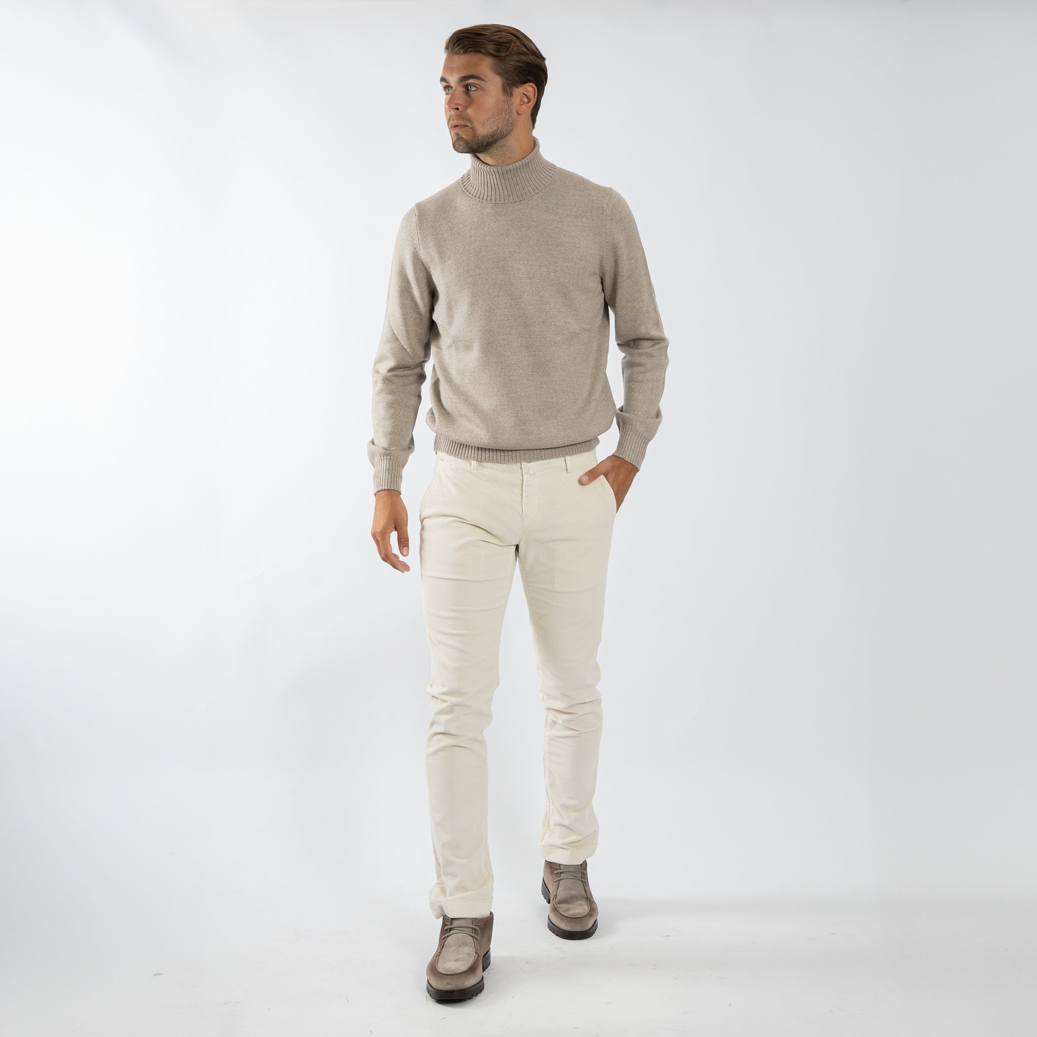 Gran Sasso Gebreide Coltrui Beige | Extrafine Merino