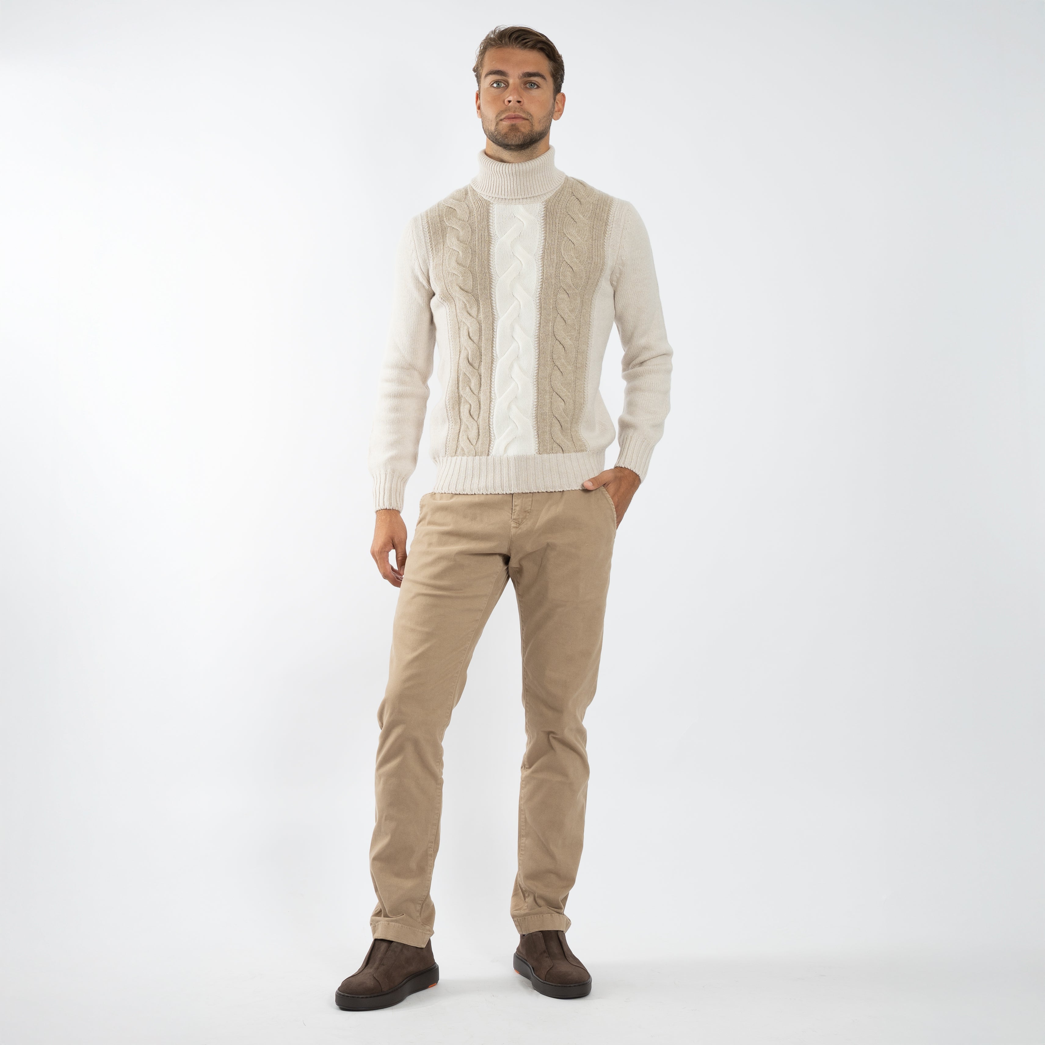 Gran Sasso Gebreide Coltrui Beige | Super Geelong