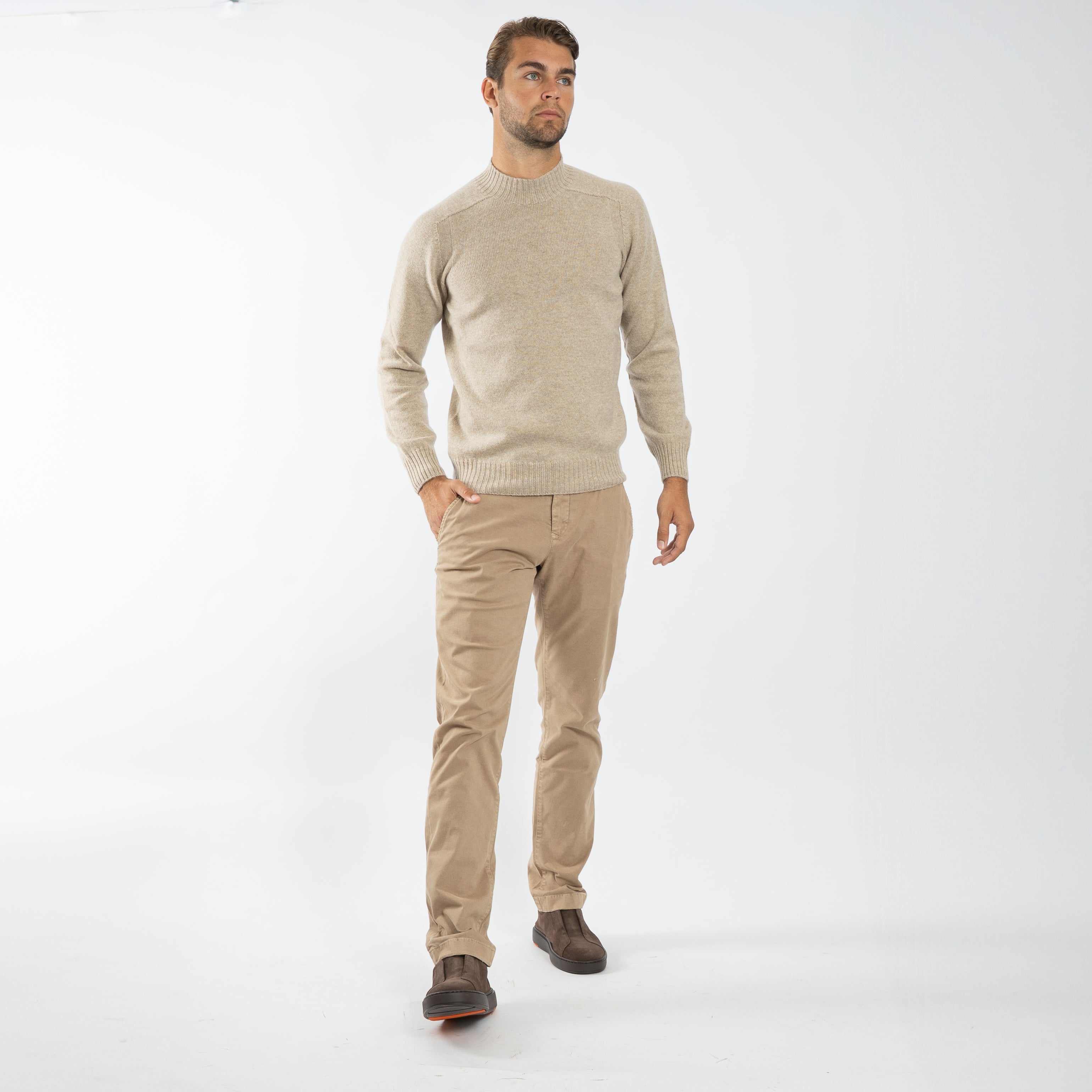 Gran Sasso Gebreide Turtleneck Beige | Super Geelong