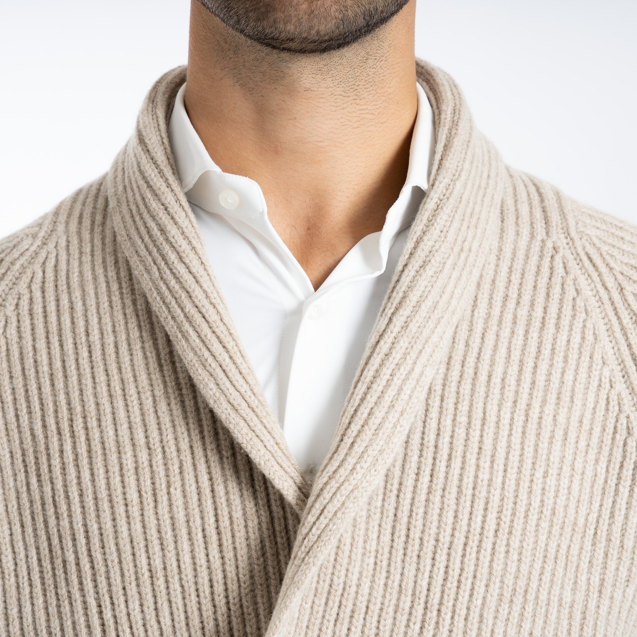 Gran Sasso Double-Breasted Cardigan Beige | Super Geelong