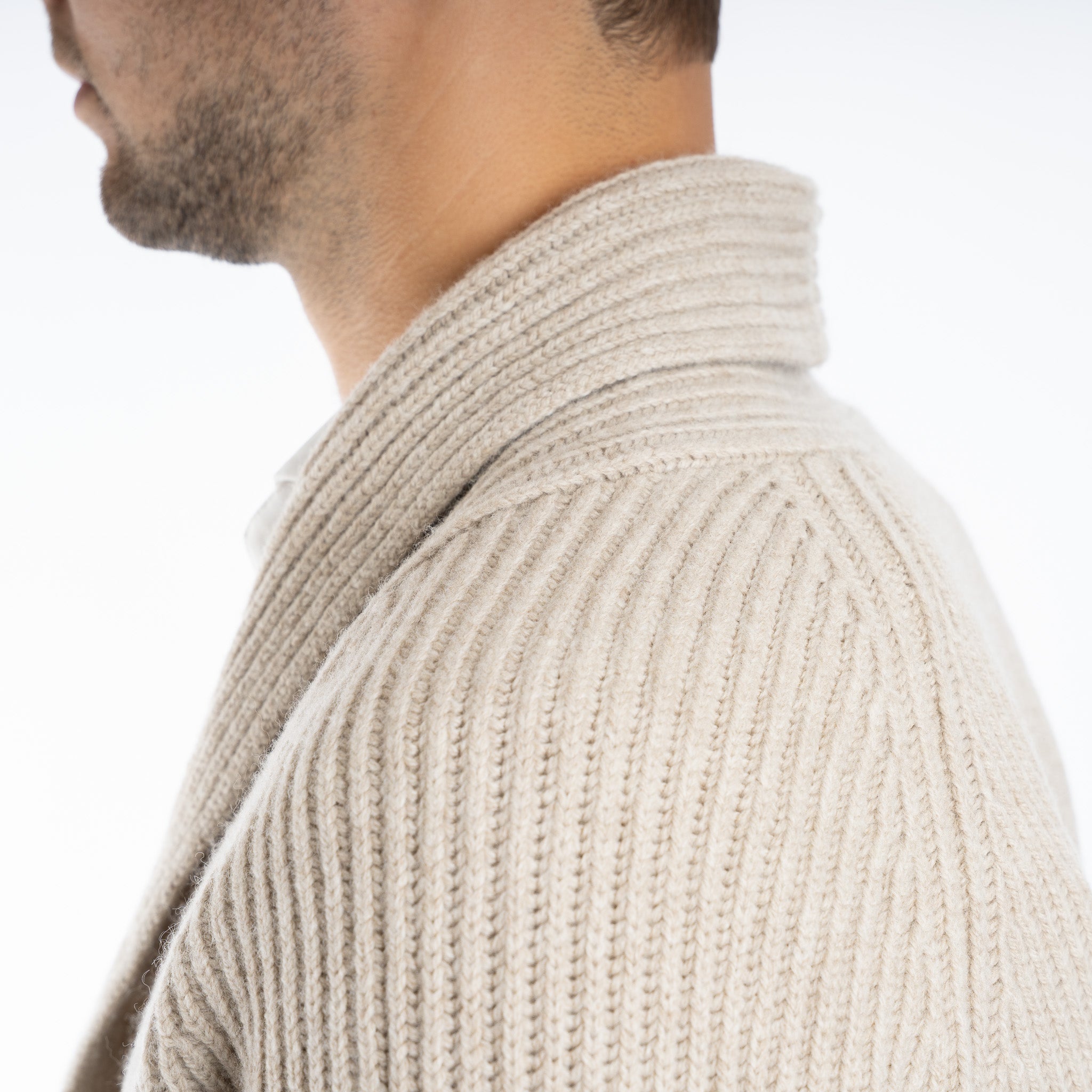 Gran Sasso Double-Breasted Cardigan Beige | Super Geelong