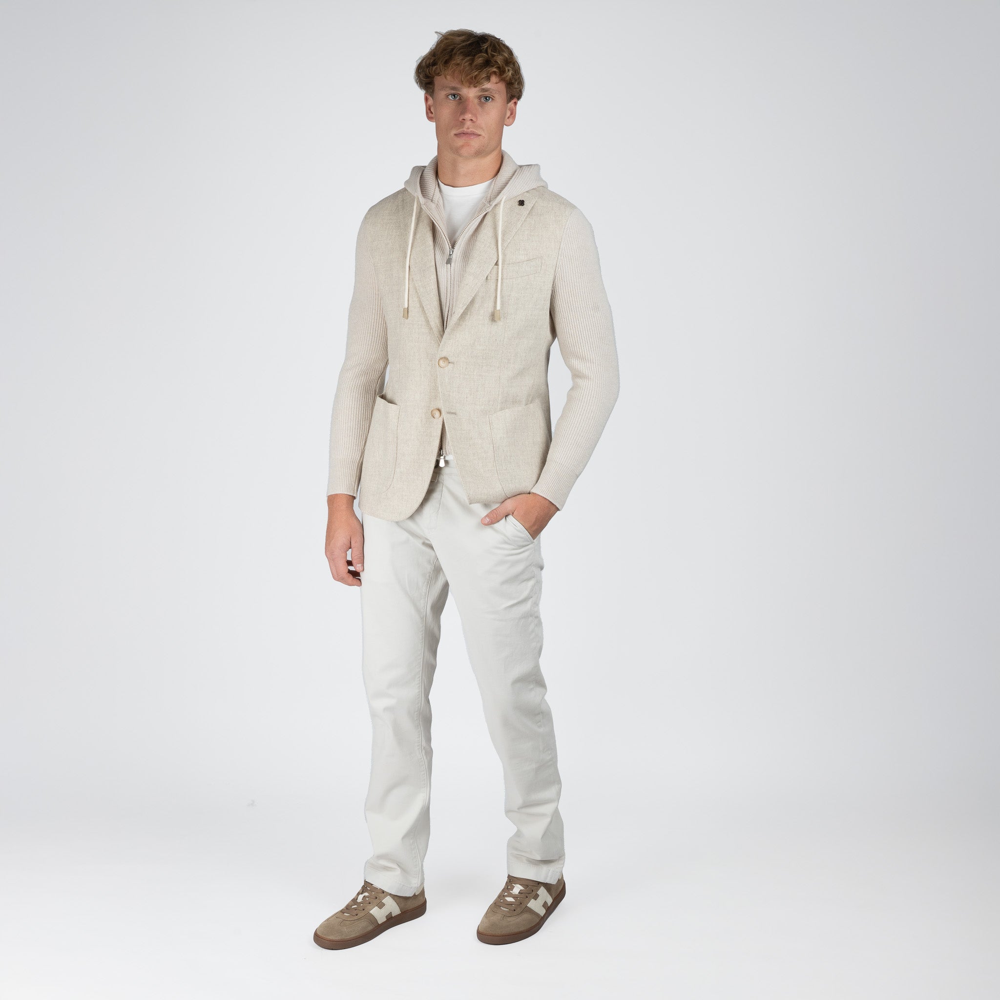 Gran Sasso Hybride Colbertjack Beige | Super Geelong