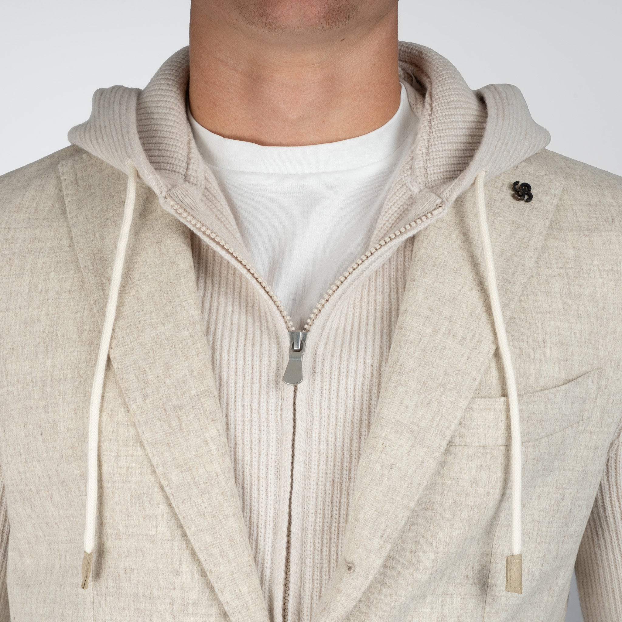 Gran Sasso Hybride Colbertjack Beige | Super Geelong