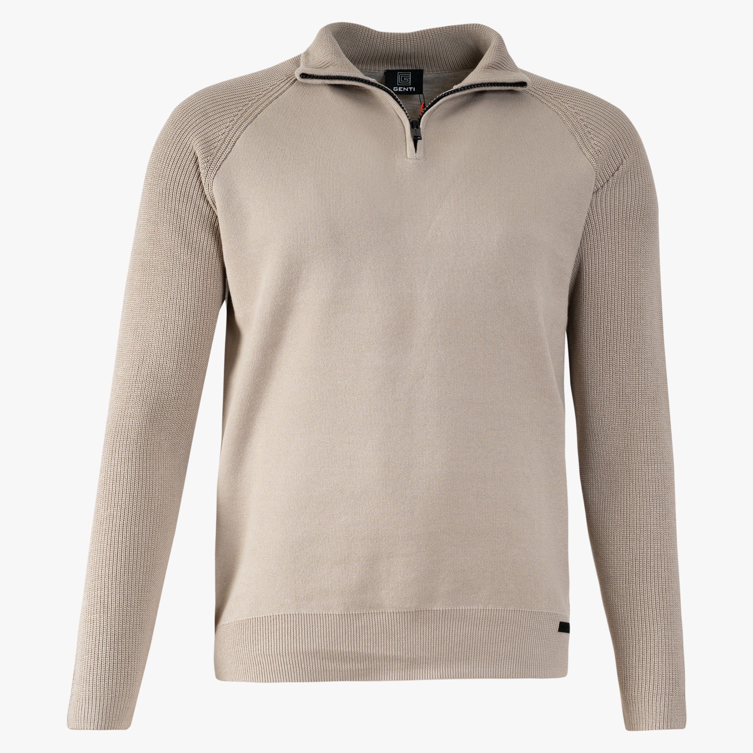 Genti Gebreide Trui met Rits Beige | Double Face