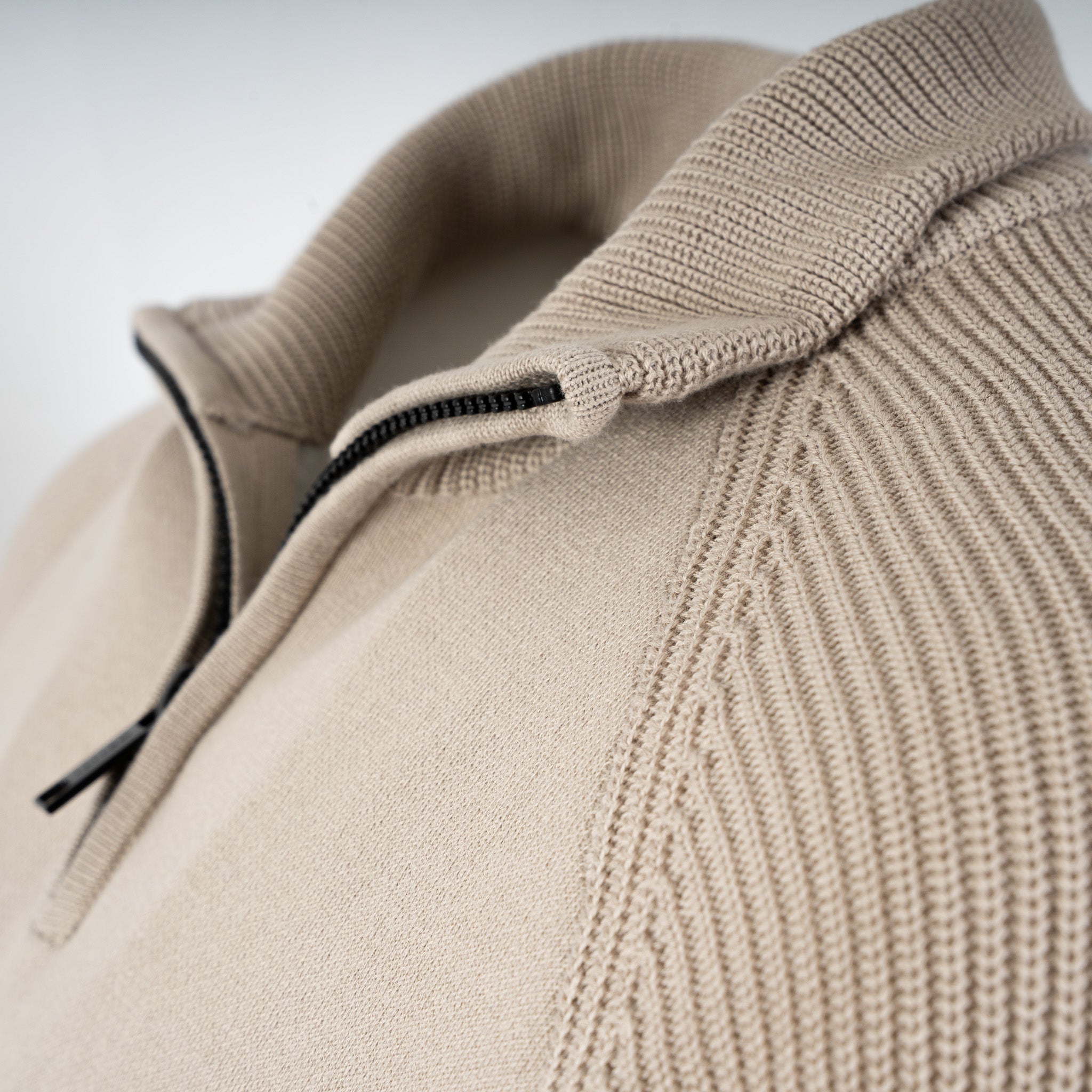 Genti Gebreide Trui met Rits Beige | Double Face