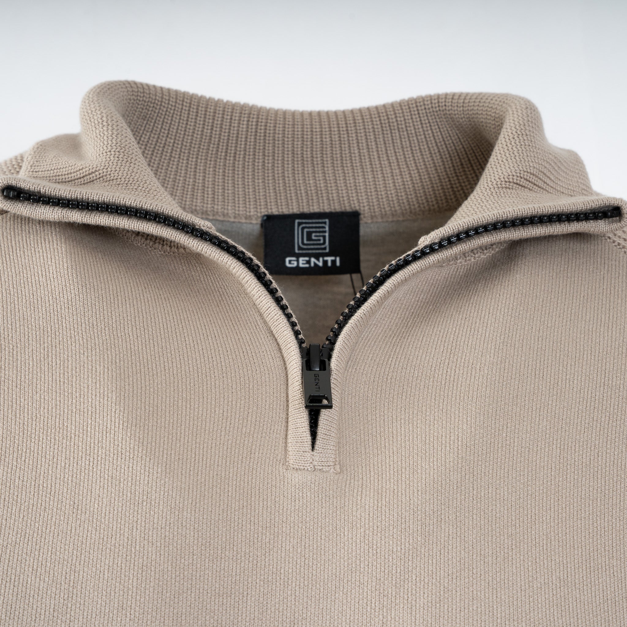 Genti Gebreide Trui met Rits Beige | Double Face
