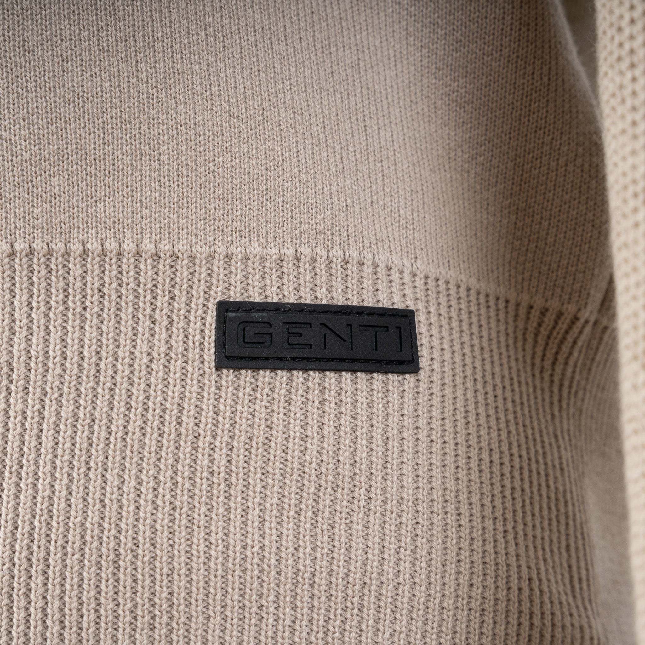 Genti Gebreide Trui met Rits Beige | Double Face