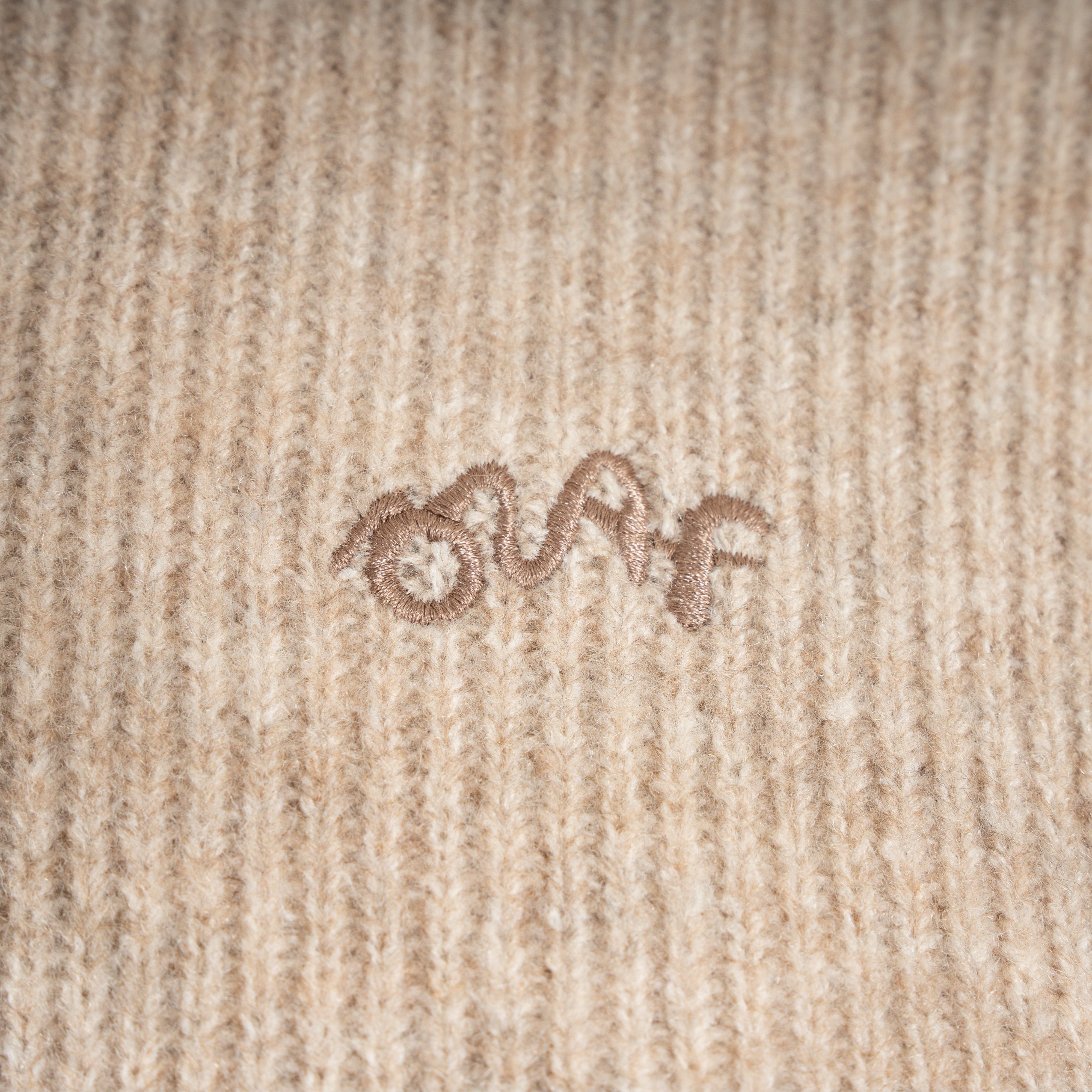 Olaf Gebreide Trui met Rits Beige | Signature Knitted