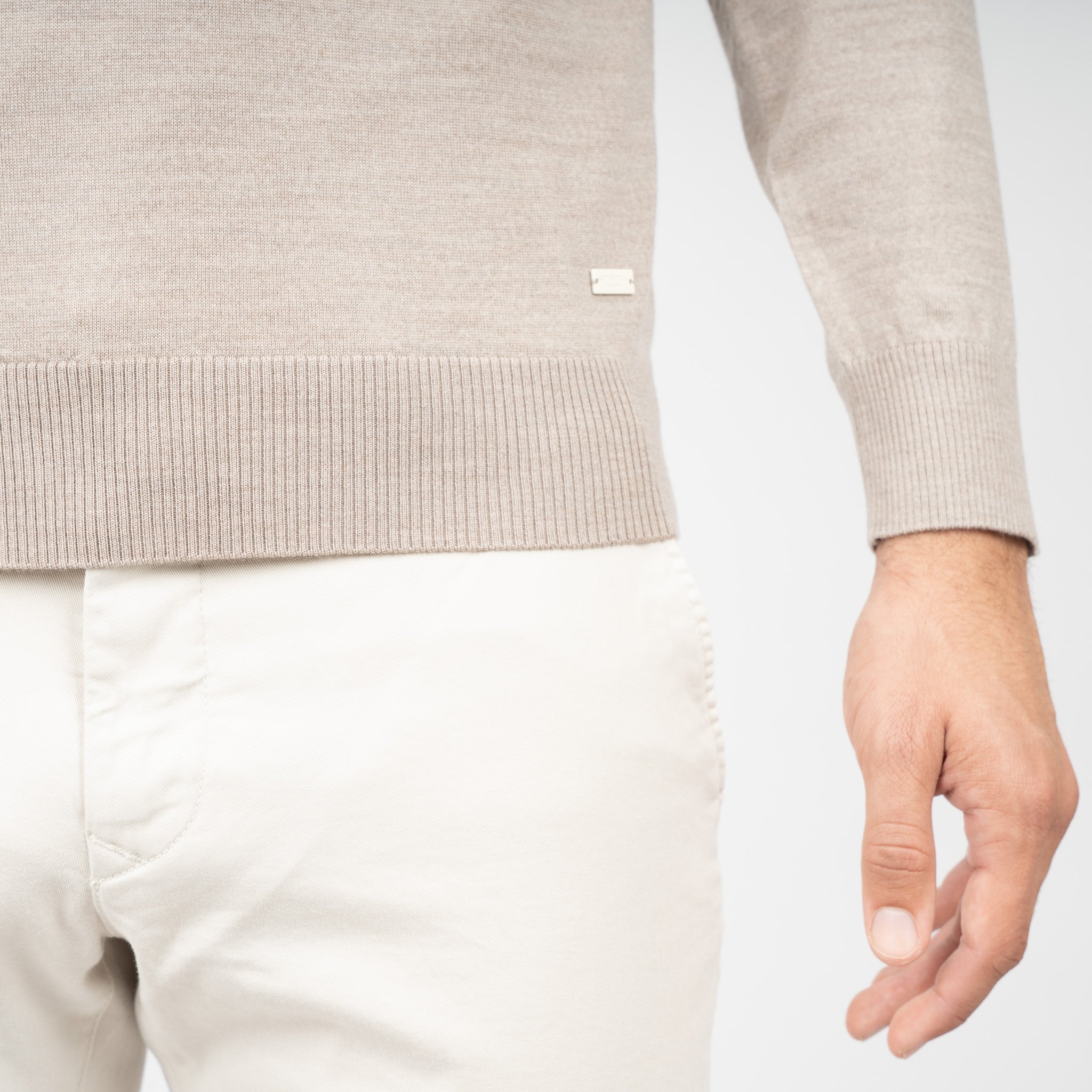 SEVEN DIALS Gebreide Trui met Rits Beige | Bothe