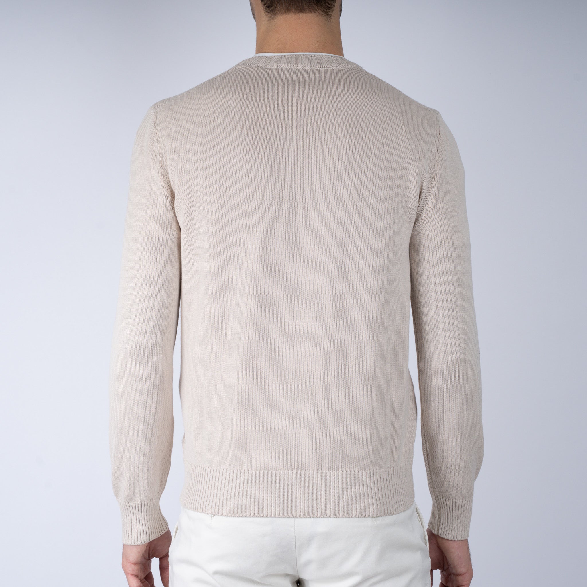 Gran Sasso Gebreide Trui Ronde Hals Beige | Egyptian Cotton