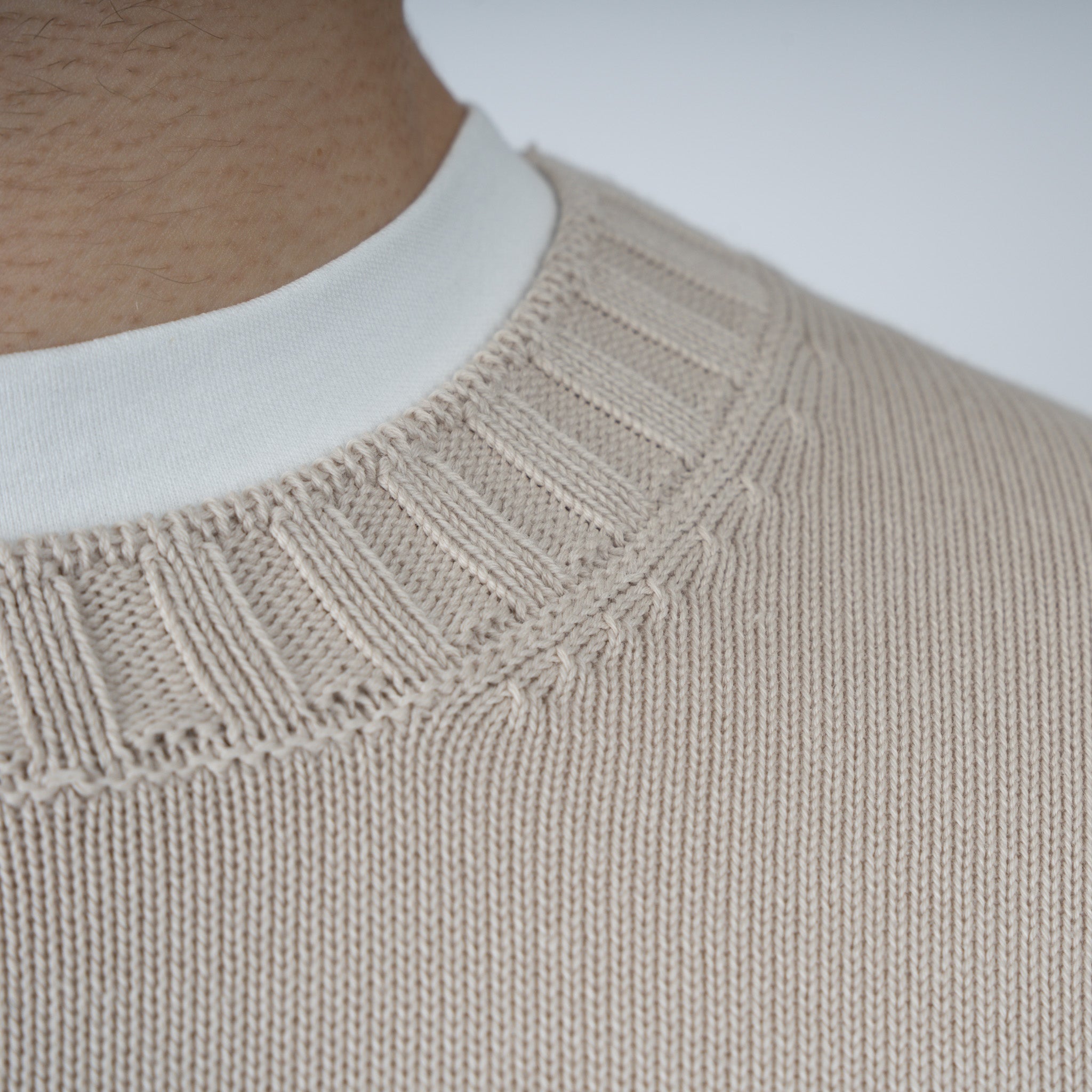Gran Sasso Gebreide Trui Ronde Hals Beige | Egyptian Cotton