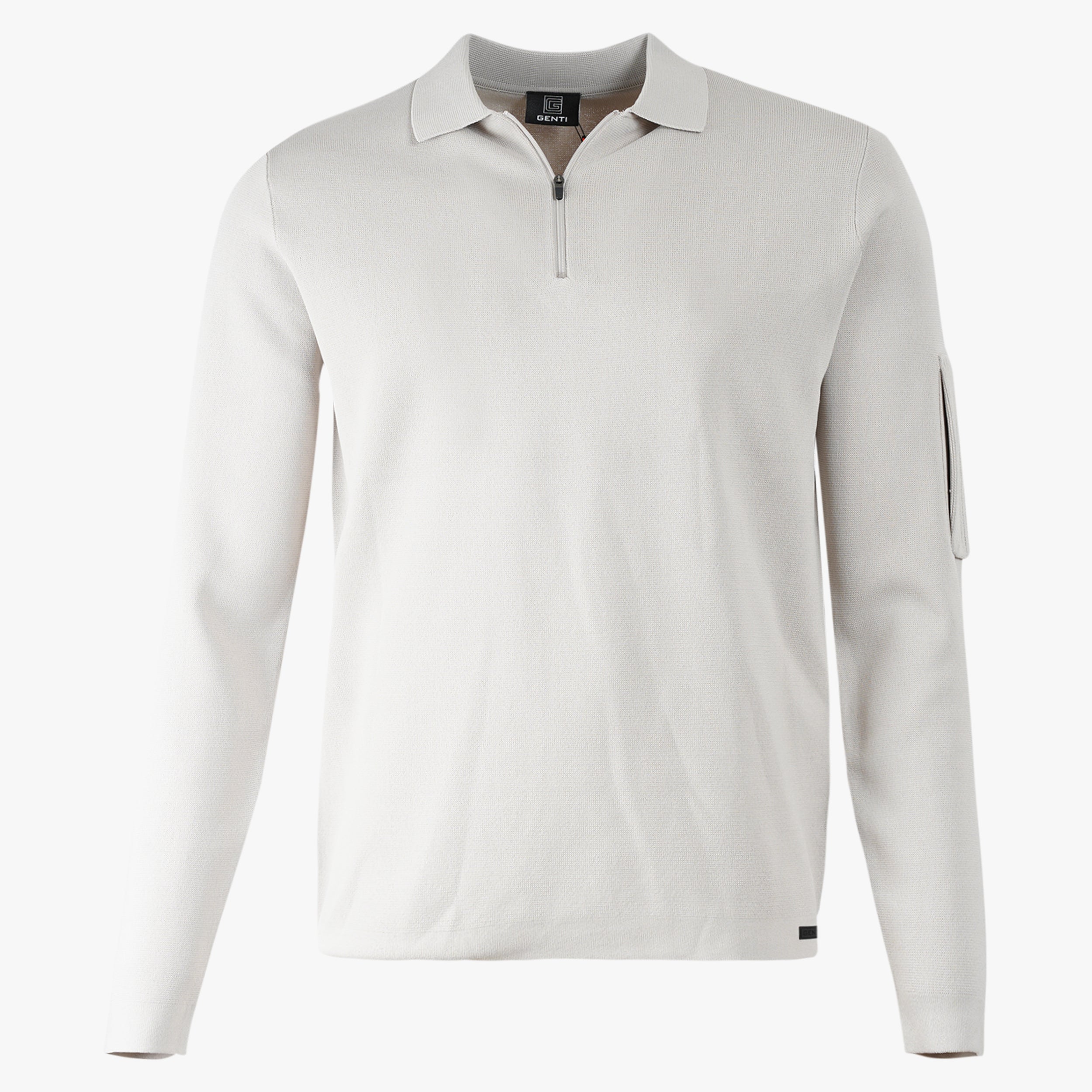 Genti Gebreide Polotrui met Rits Beige | Cool Dry