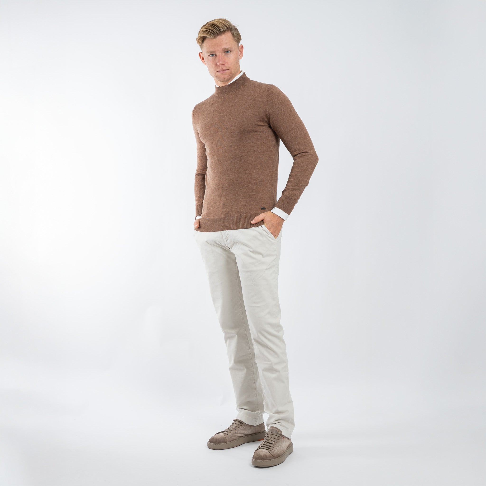 SEVEN DIALS Gebreide Turtleneck Trui Camel | Goy