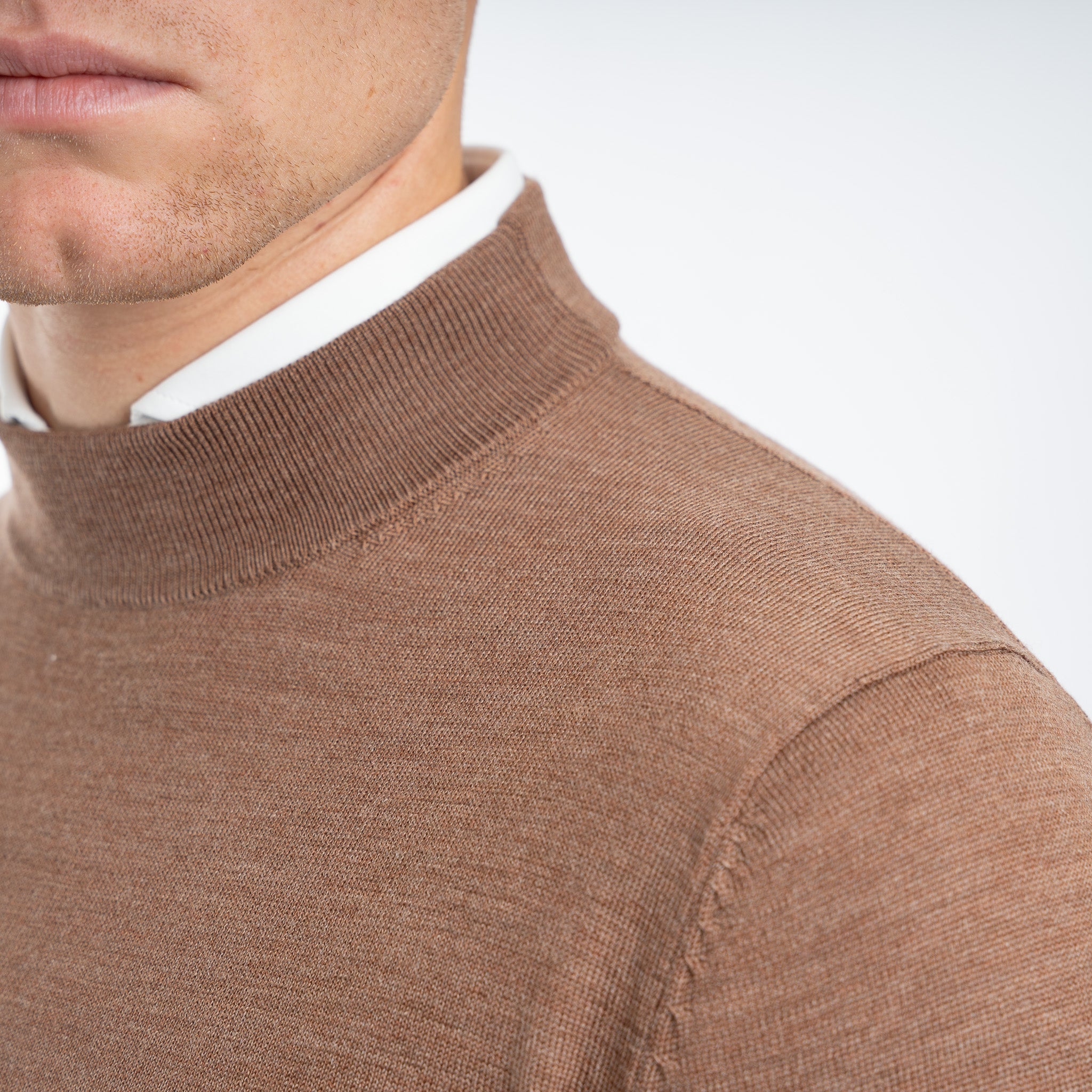 SEVEN DIALS Gebreide Turtleneck Trui Camel | Goy