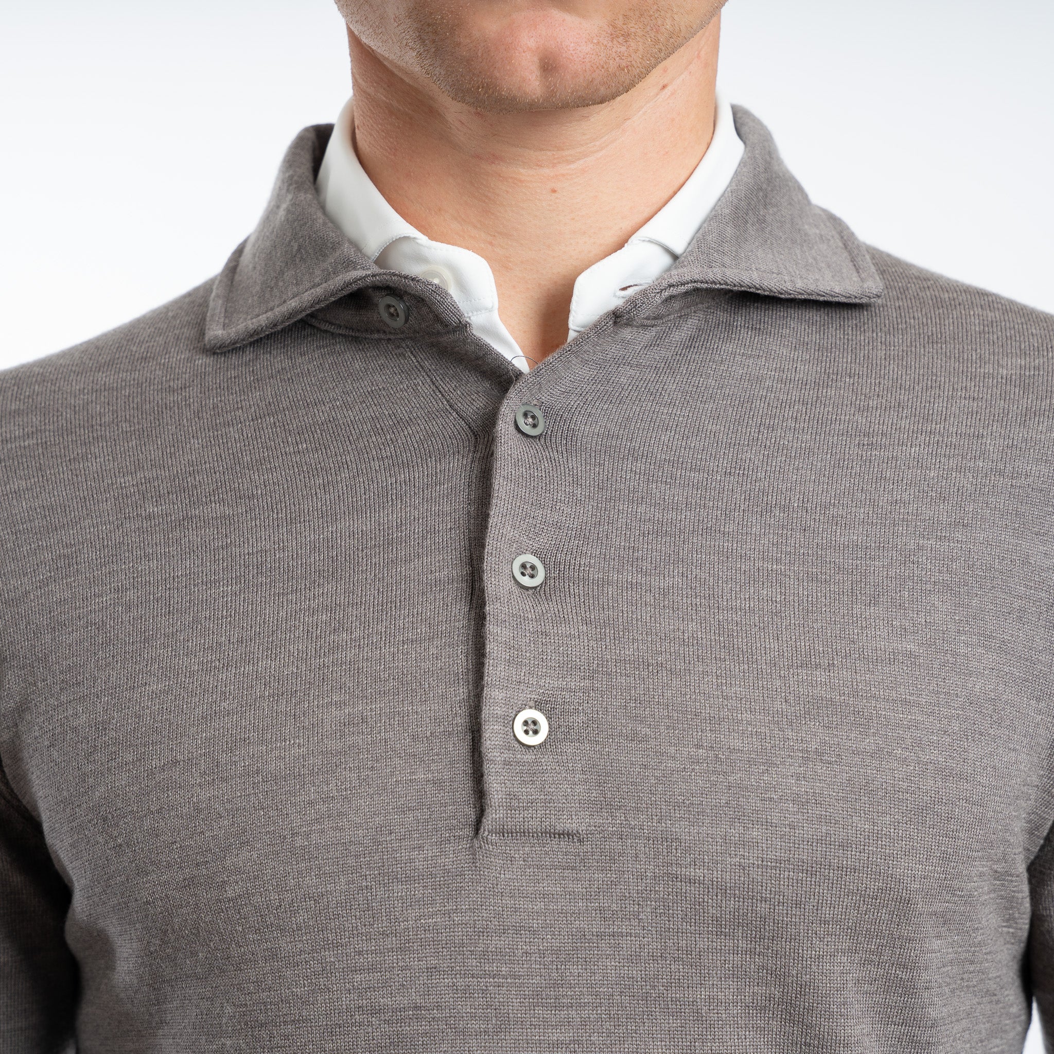 SEVEN DIALS Gebreide Polotrui Taupe | Cooper