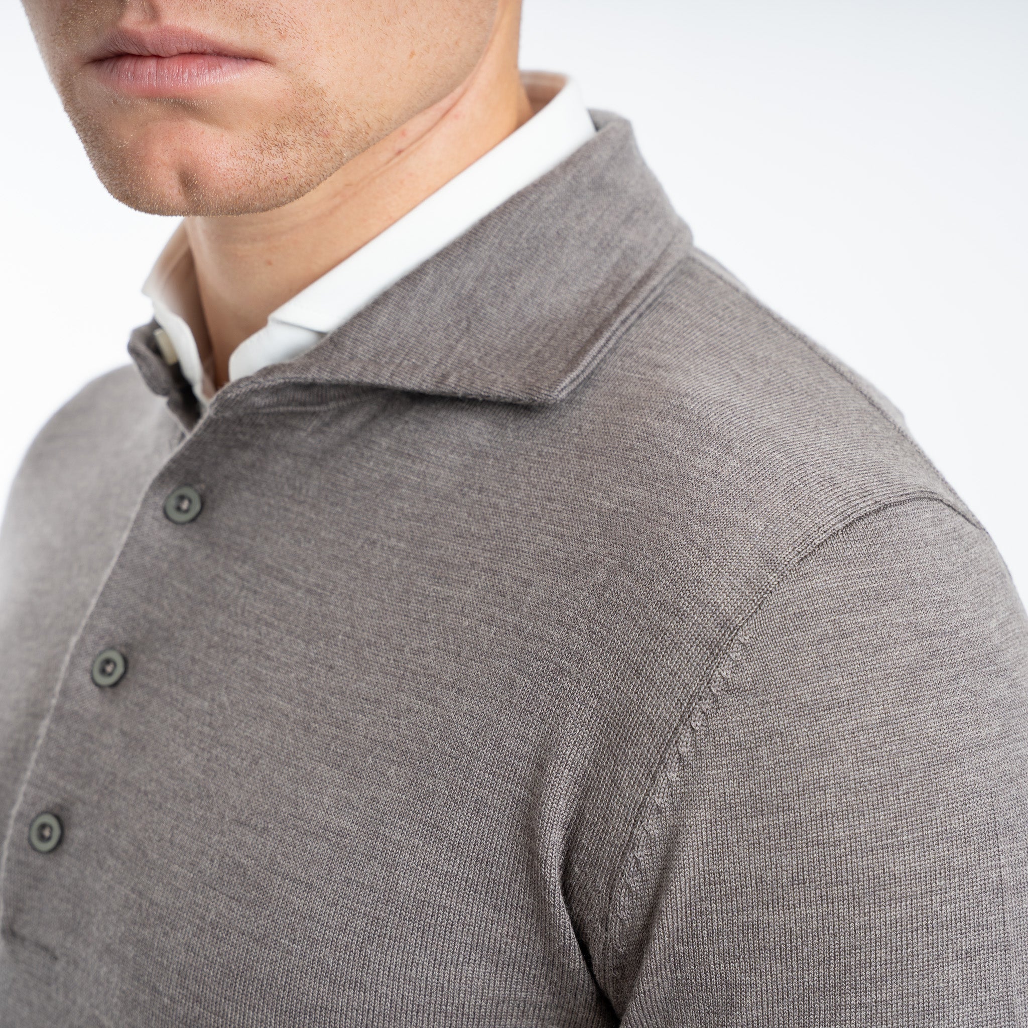 SEVEN DIALS Gebreide Polotrui Taupe | Cooper