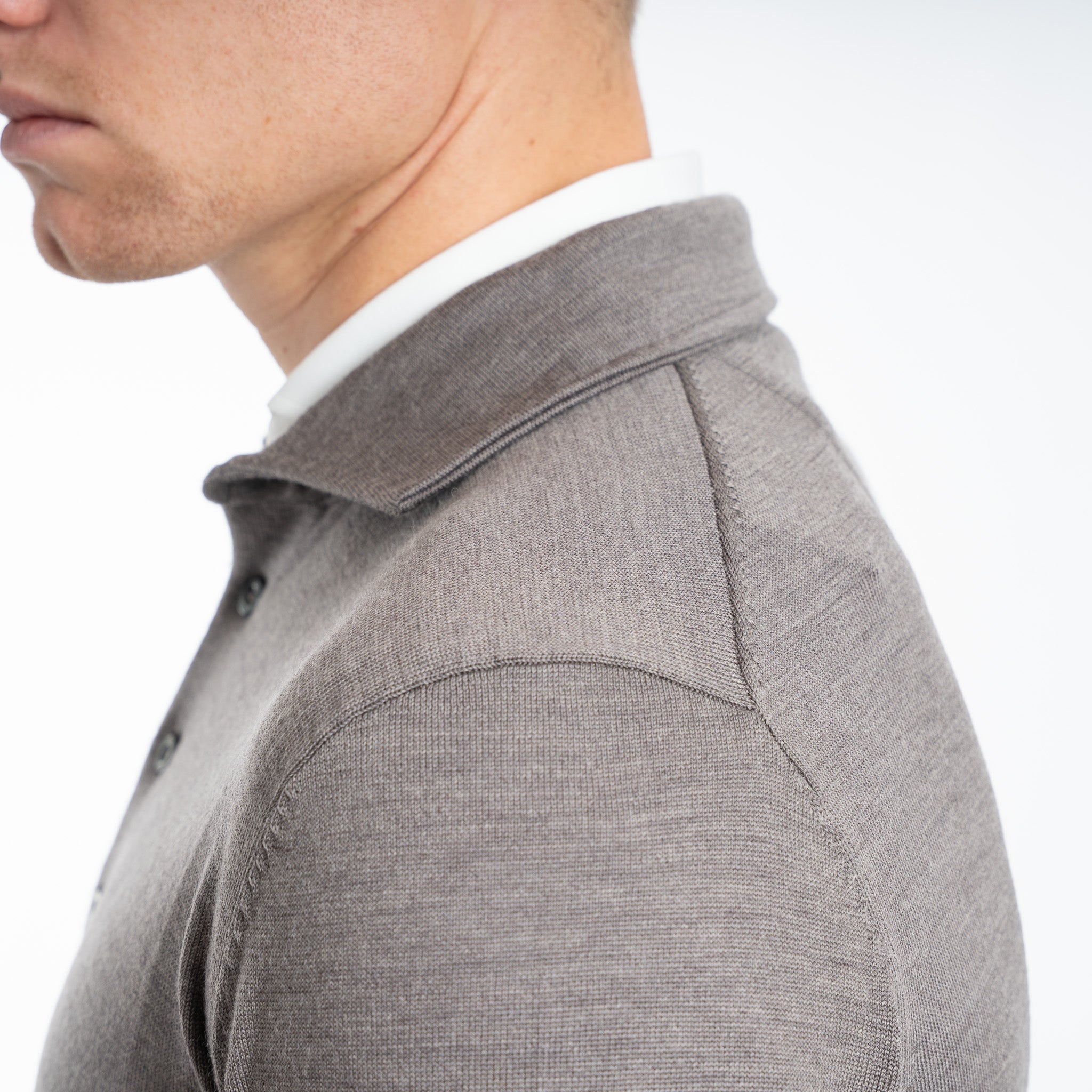 SEVEN DIALS Gebreide Polotrui Taupe | Cooper