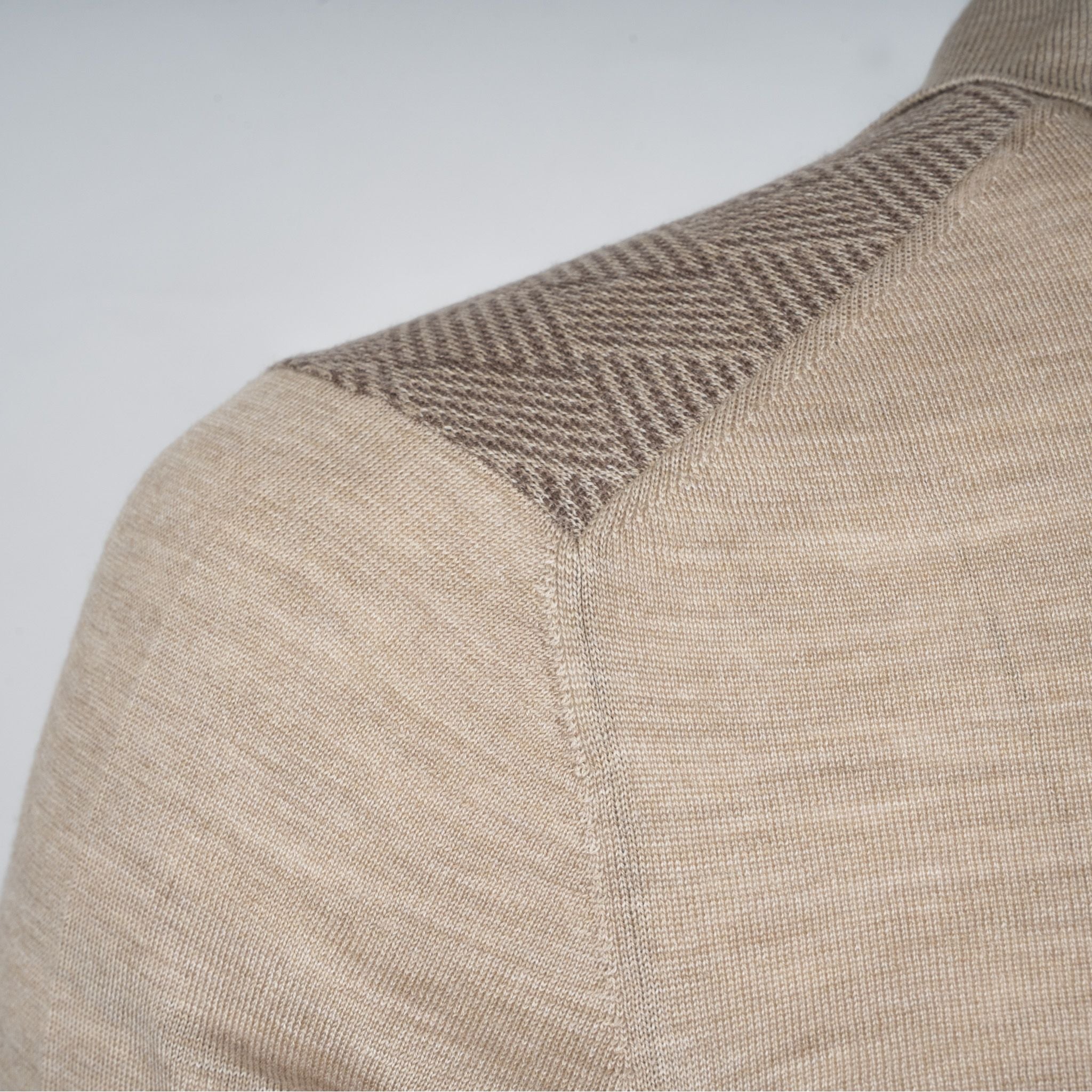 Gran Sasso Gebreide Trui met Rits Beige | Lana Seta
