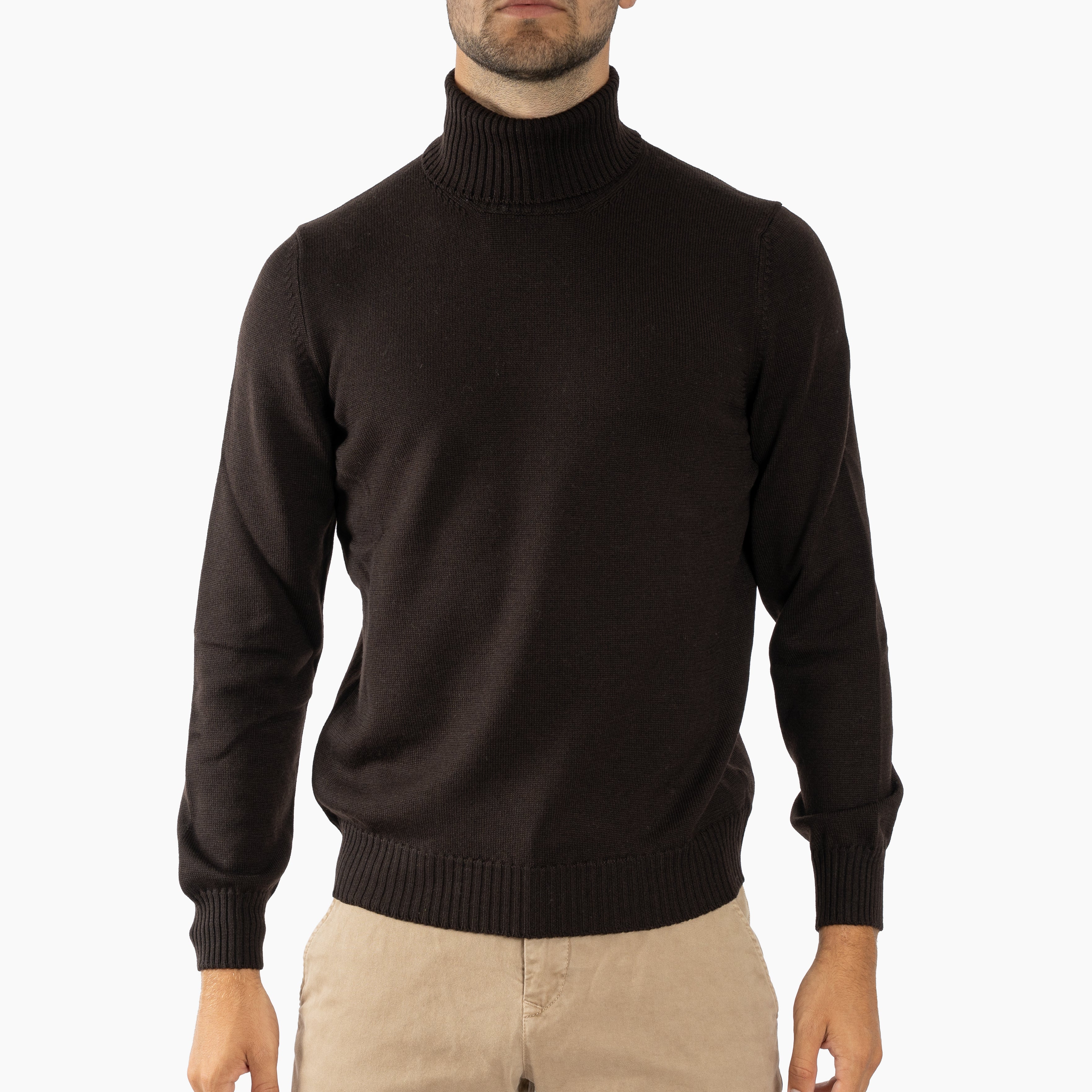 Gran Sasso Gebreide Coltrui Bruin | Extrafine Merino