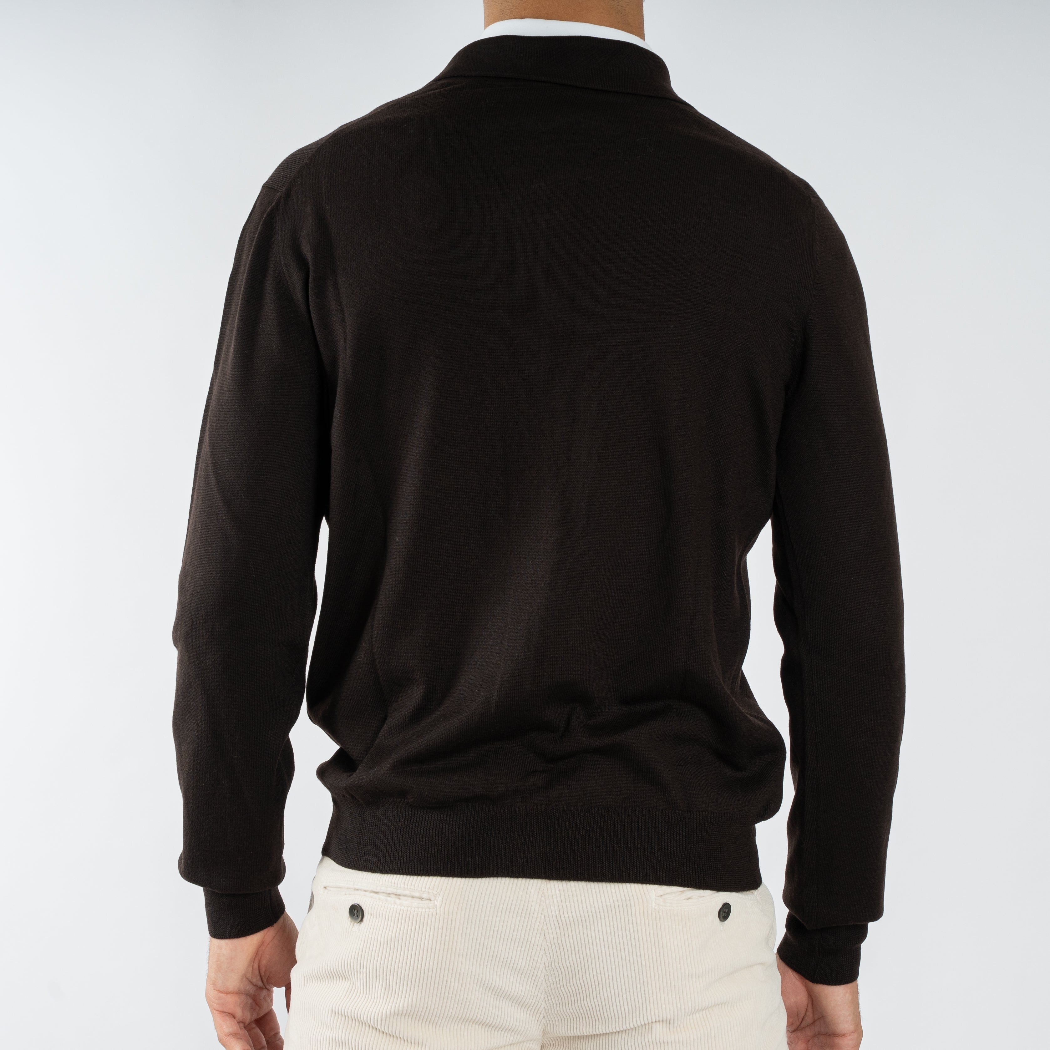 Gran Sasso Gebreid Vest Bruin | Extrafine Merino