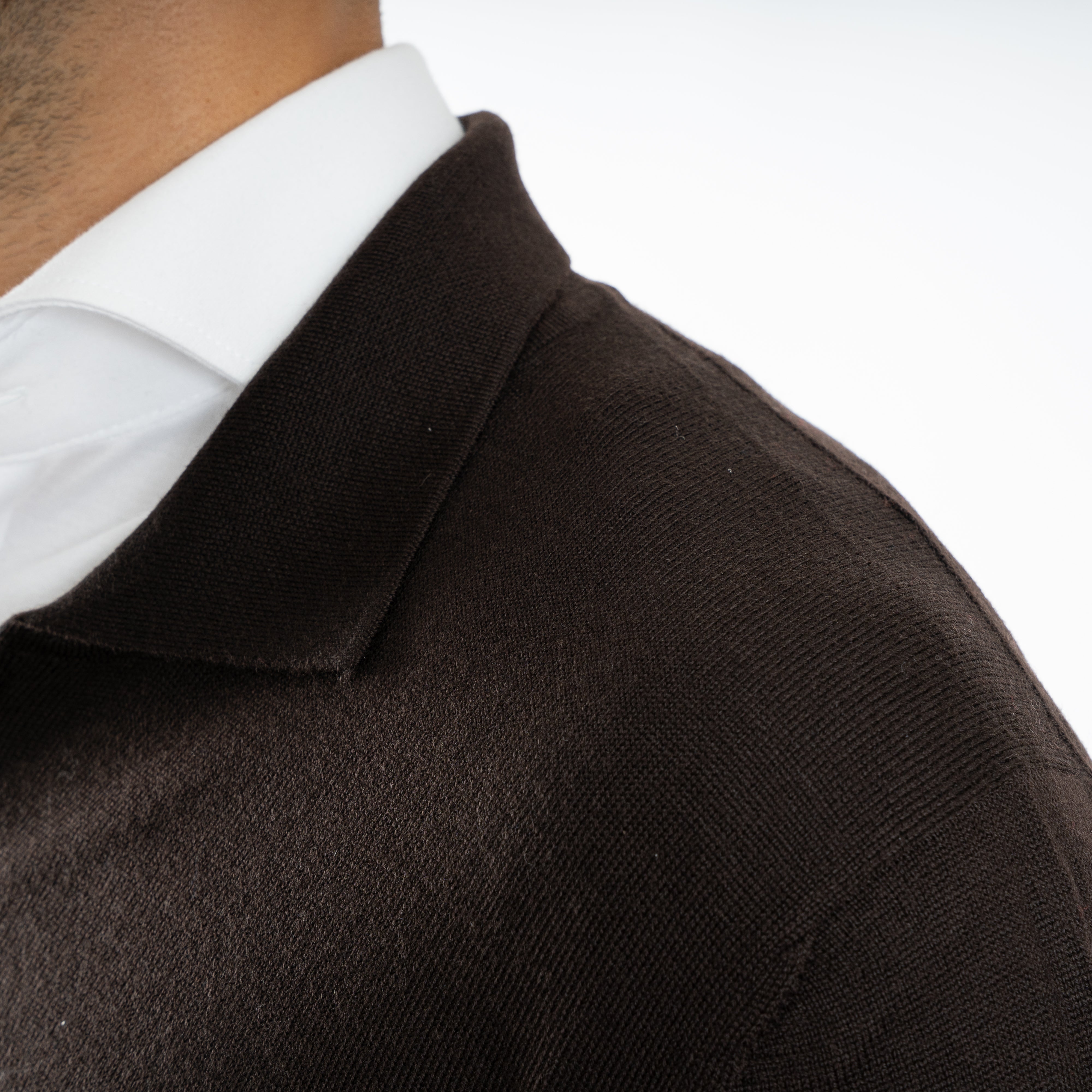 Gran Sasso Gebreid Vest Bruin | Extrafine Merino