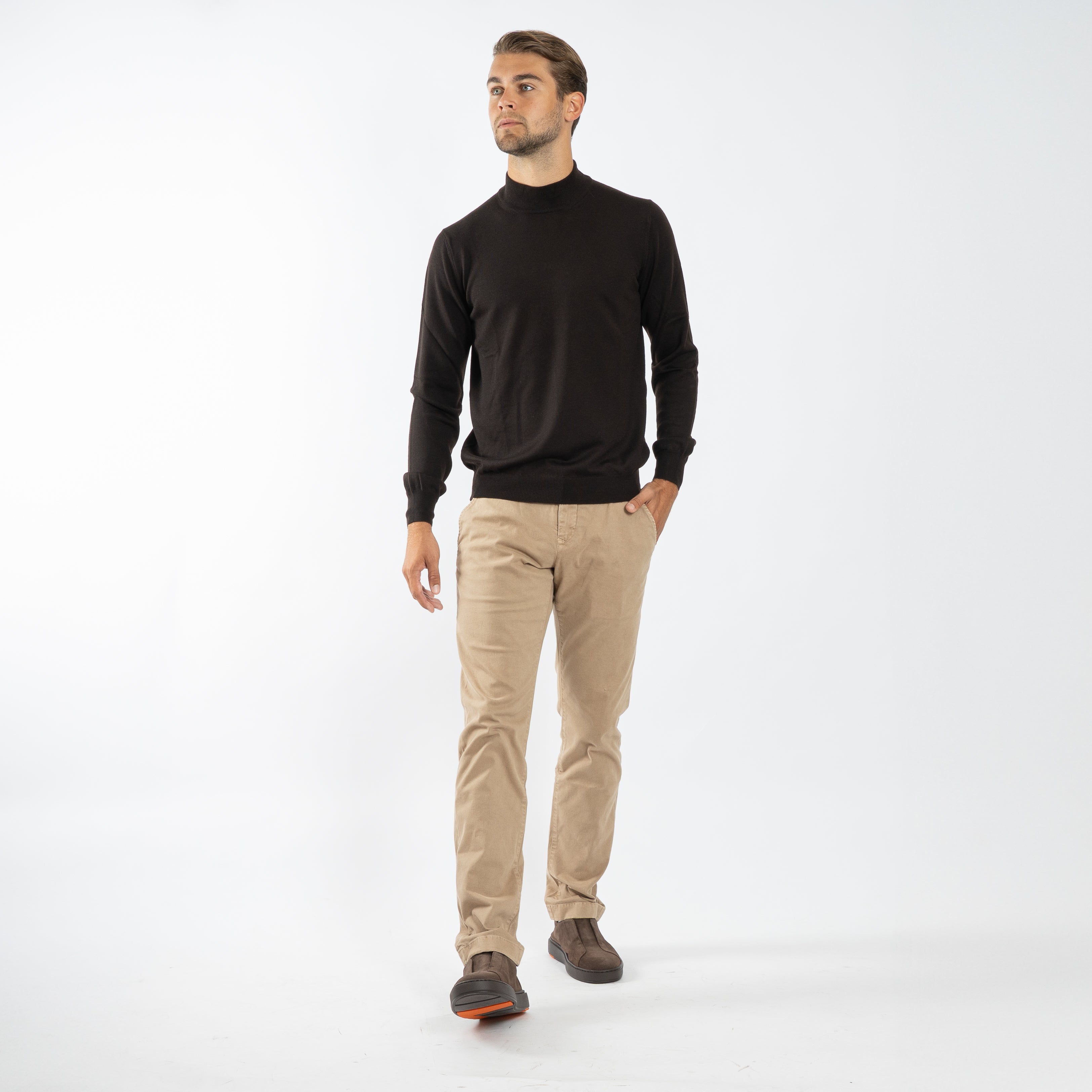 Gran Sasso Gebreide Turtleneck Trui Bruin | Merino