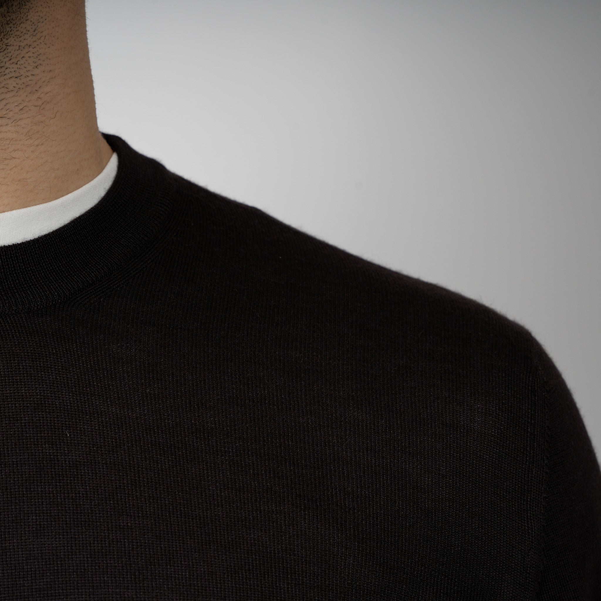 Gran Sasso Gebreide Trui Ronde Hals Bruin | Cashmere-Lana-Seta