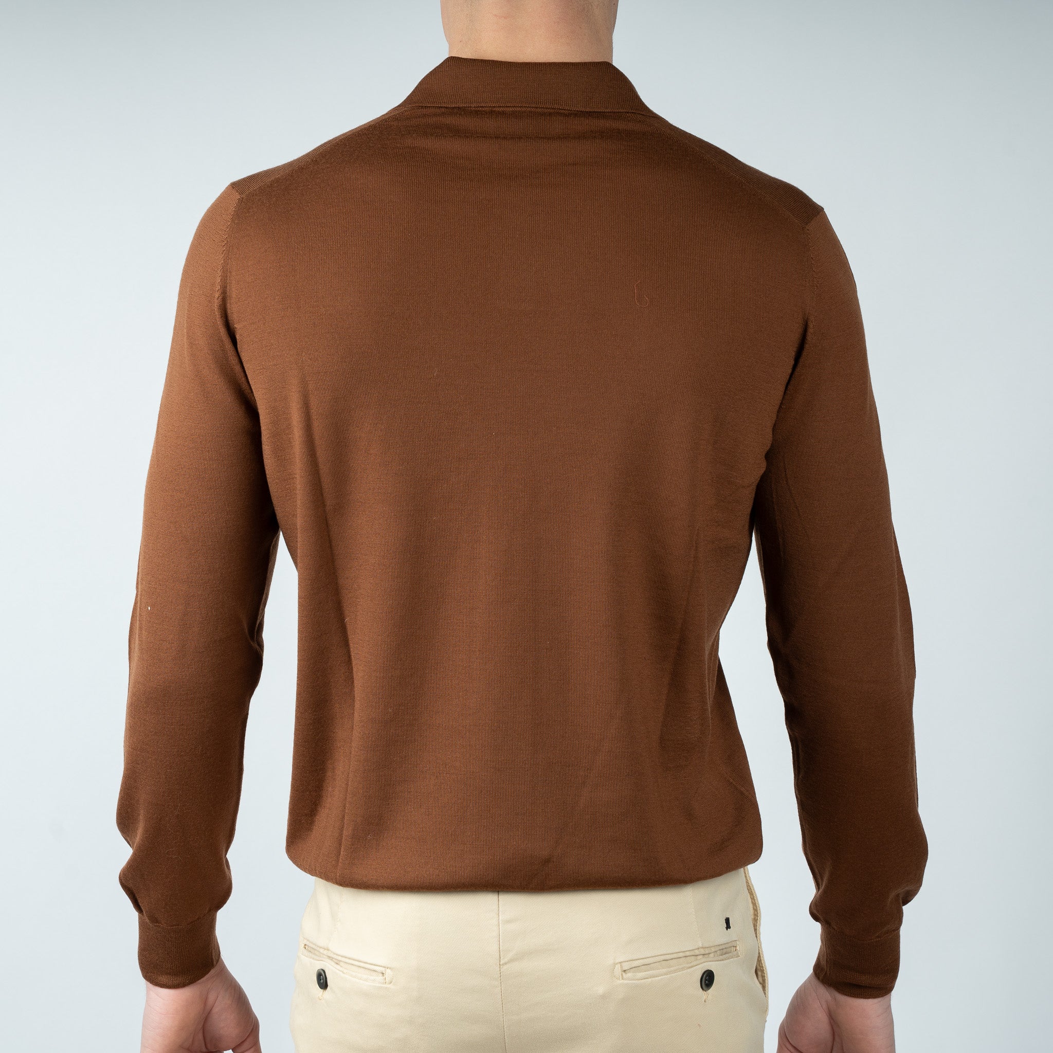 Gran Sasso Gebreide Trui Buttonless Polokraag Camel | Athleisure