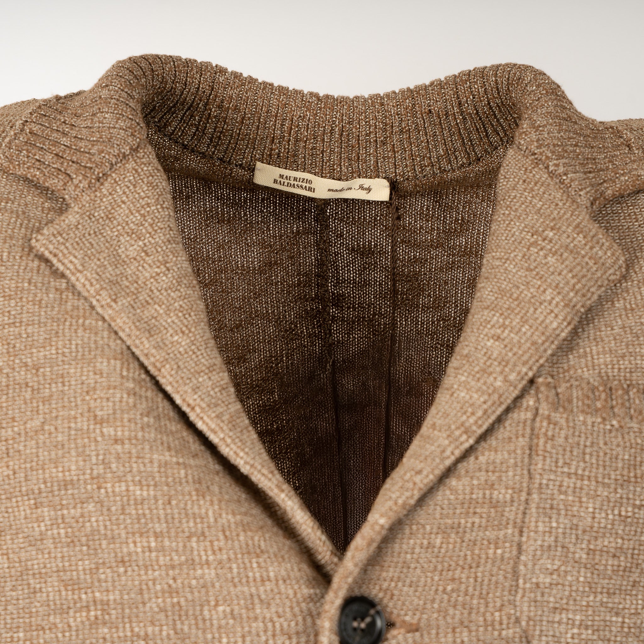 Maurizio Baldassari Knitted Knoopvest Bruin | Portofino Swacket