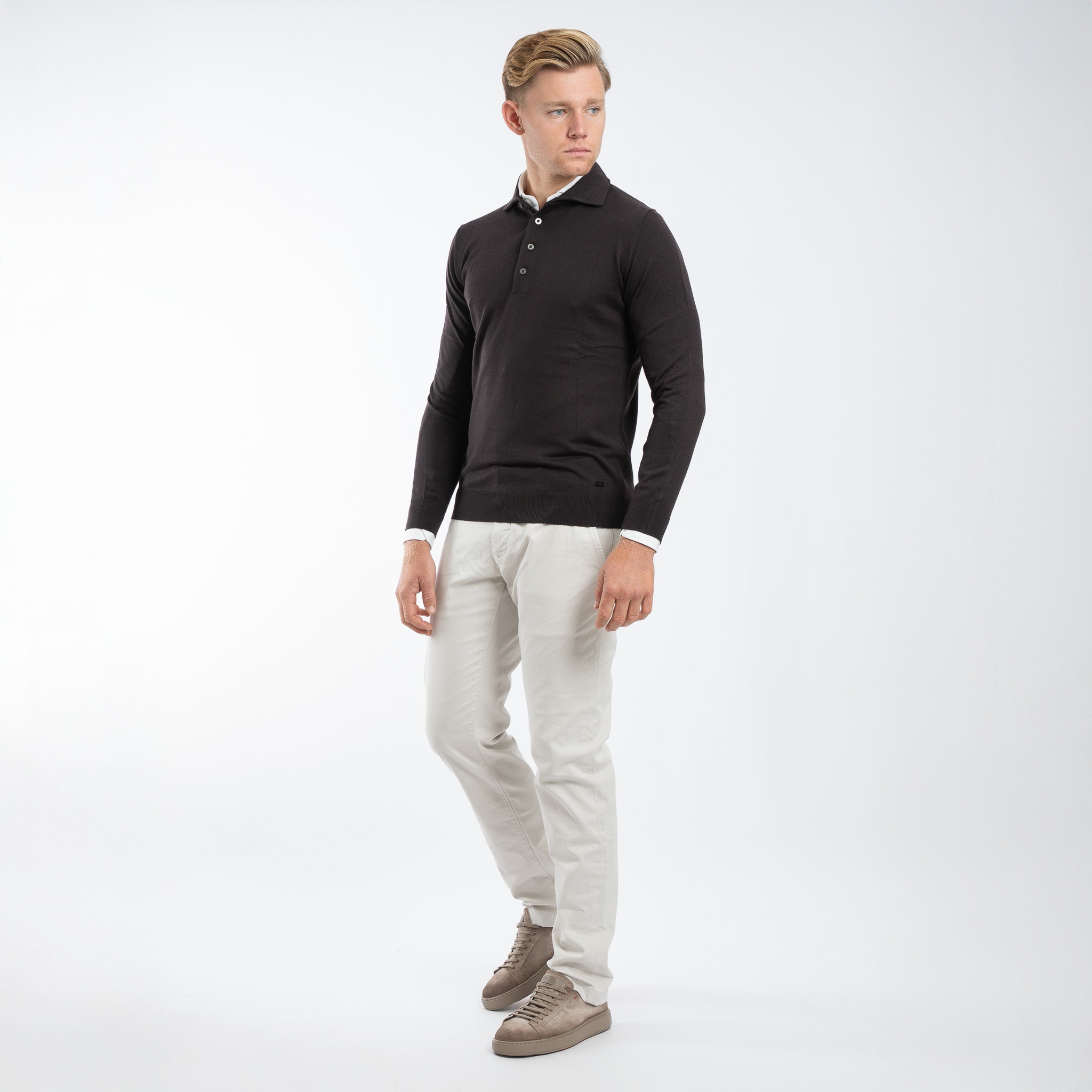 SEVEN DIALS Gebreide Polotrui Bruin | Cooper