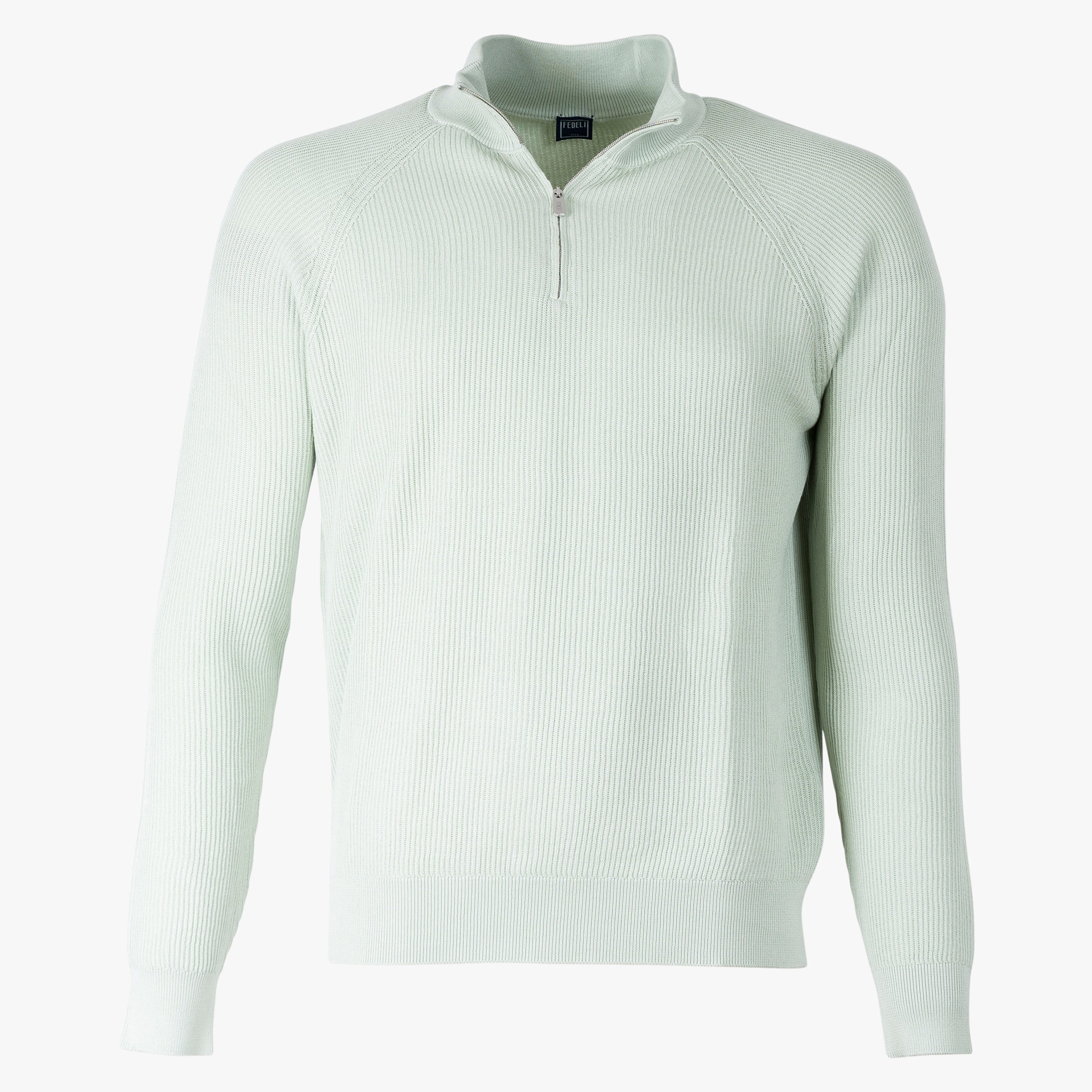 Fedeli Gebreide Trui met Rits Lichtgroen | Paul Giza