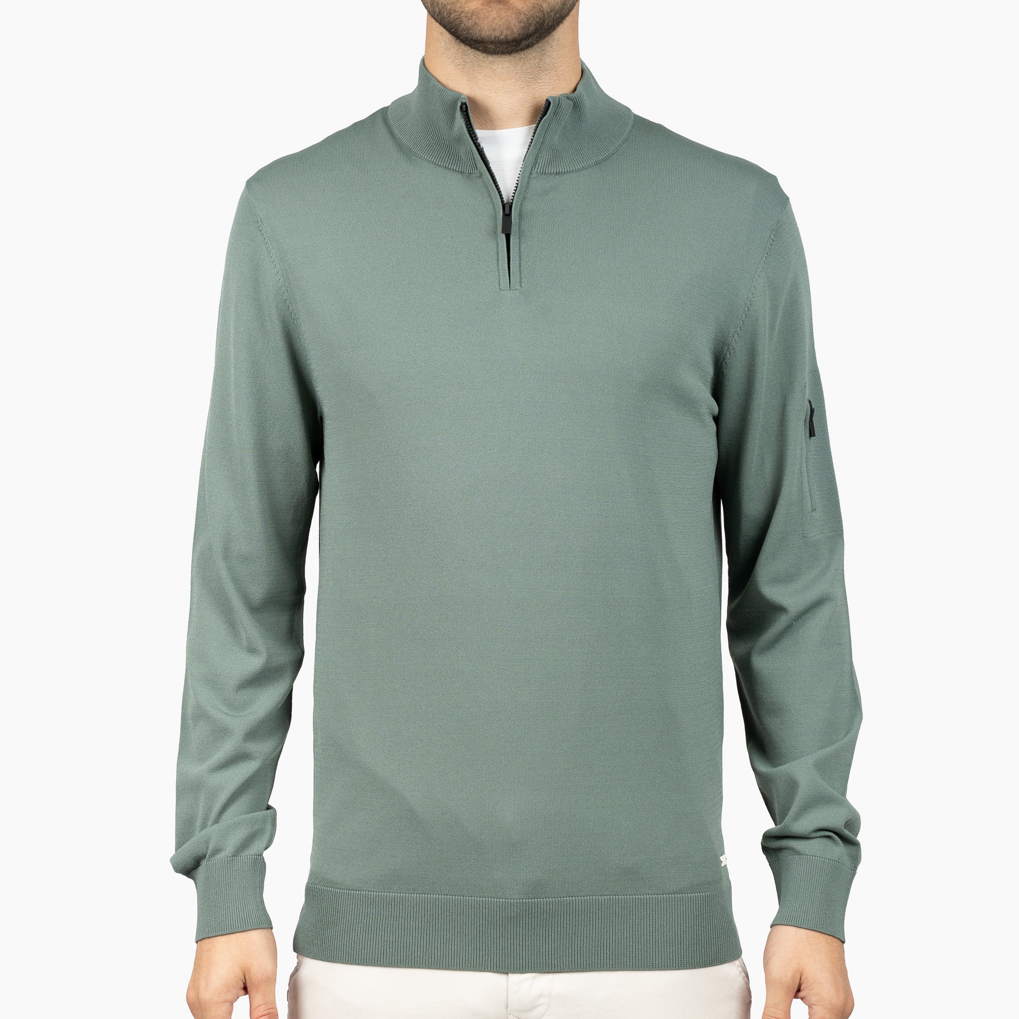 SEVEN DIALS Technische Trui met Rits Groen | Spike