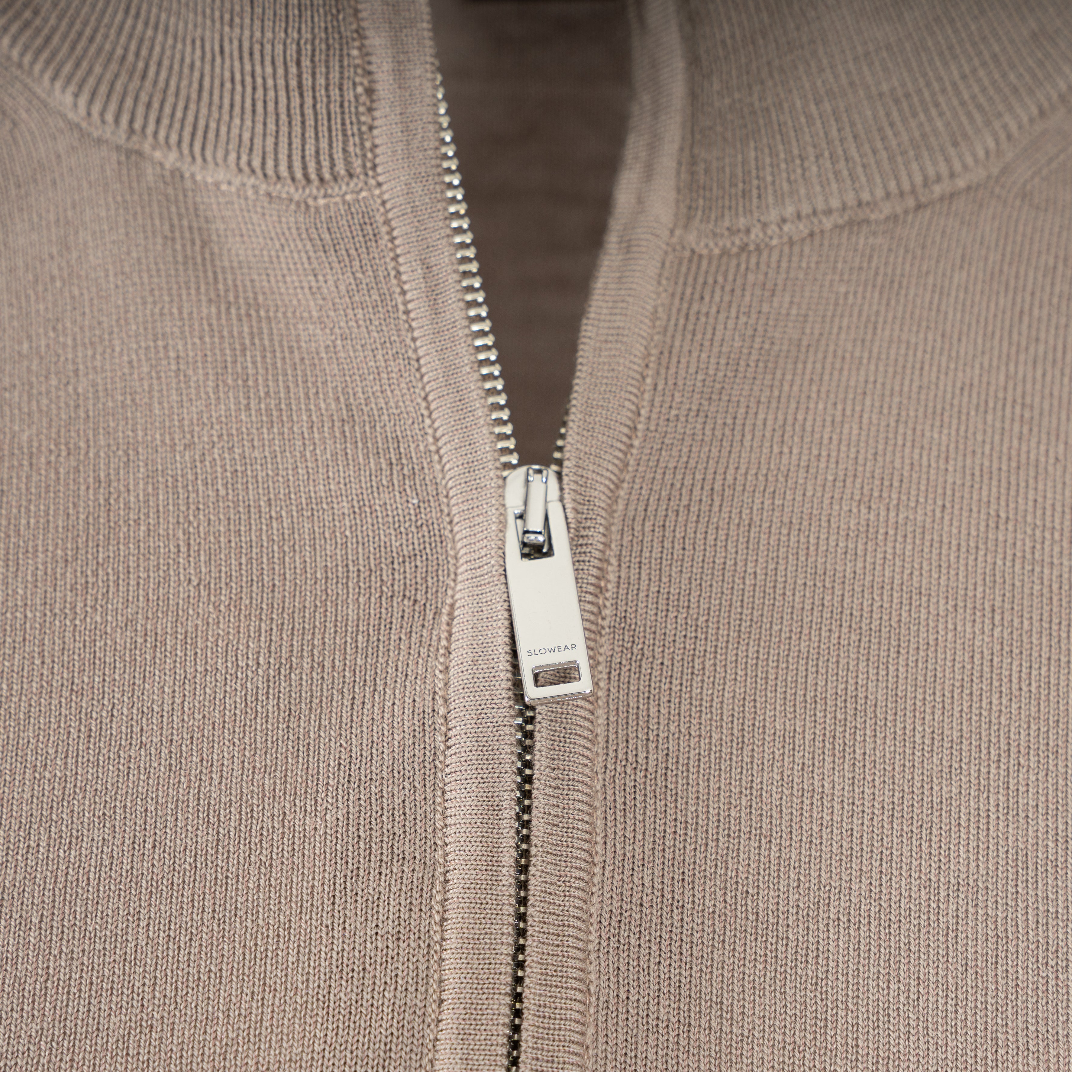 Zanone Gebreide Trui met rits Beige | Flexwool