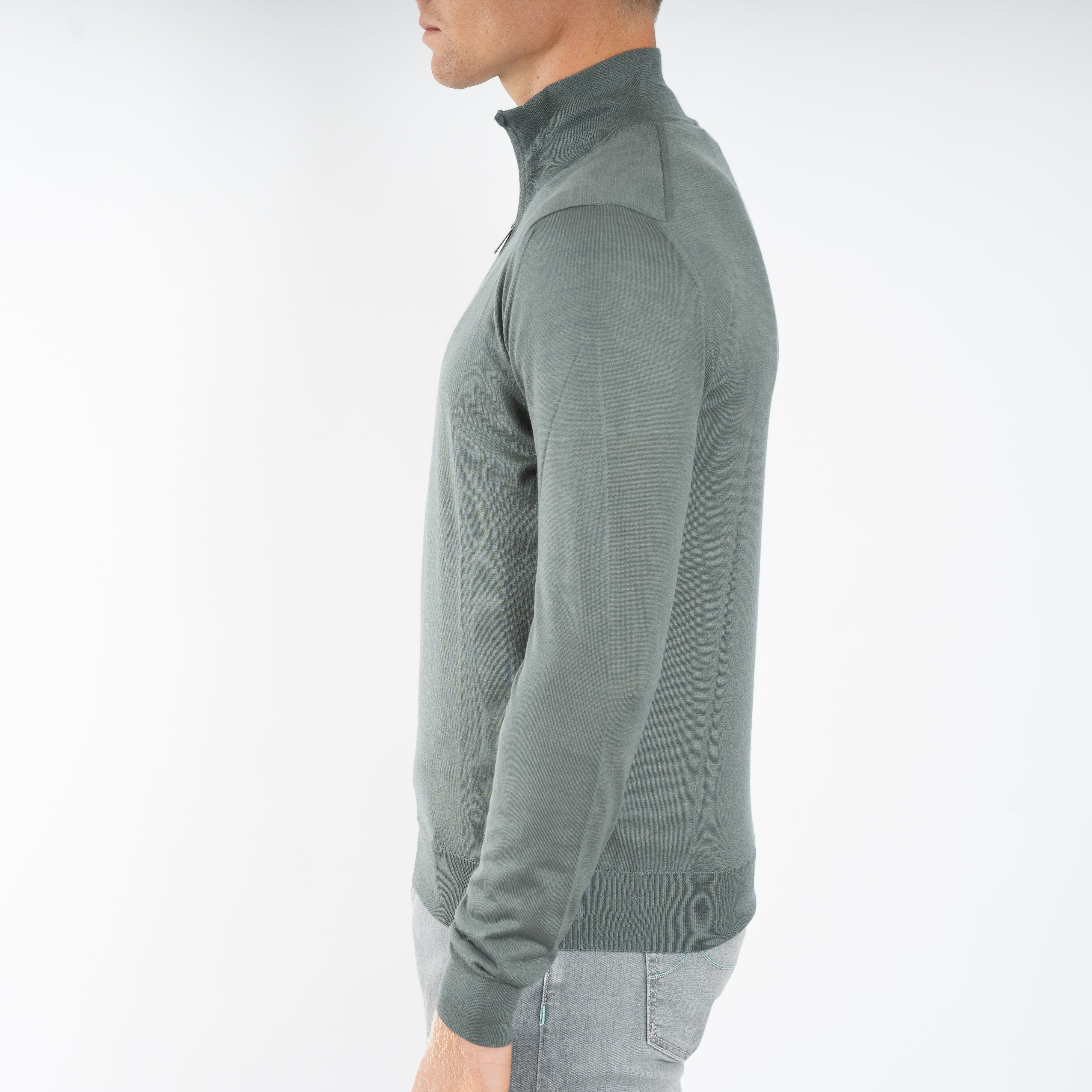 Fedeli Gebreide Half-Zip Trui Groen | Favonio
