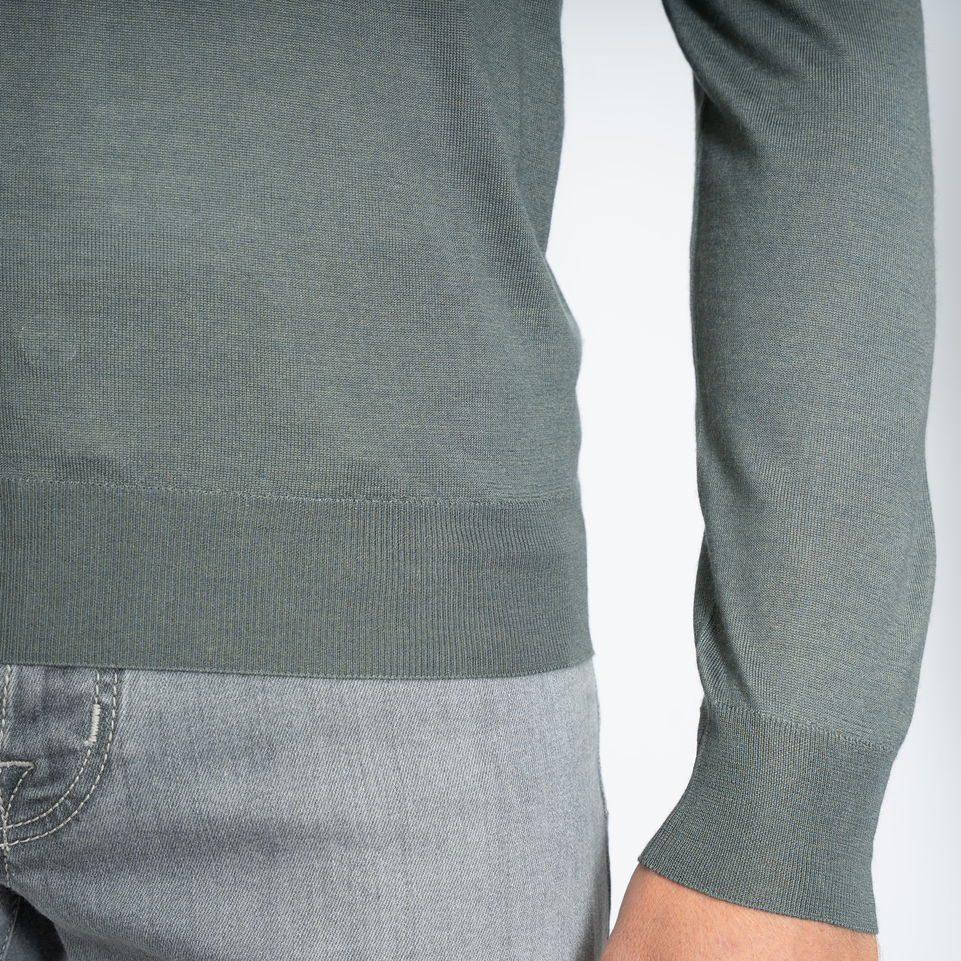 Fedeli Gebreide Half-Zip Trui Groen | Favonio