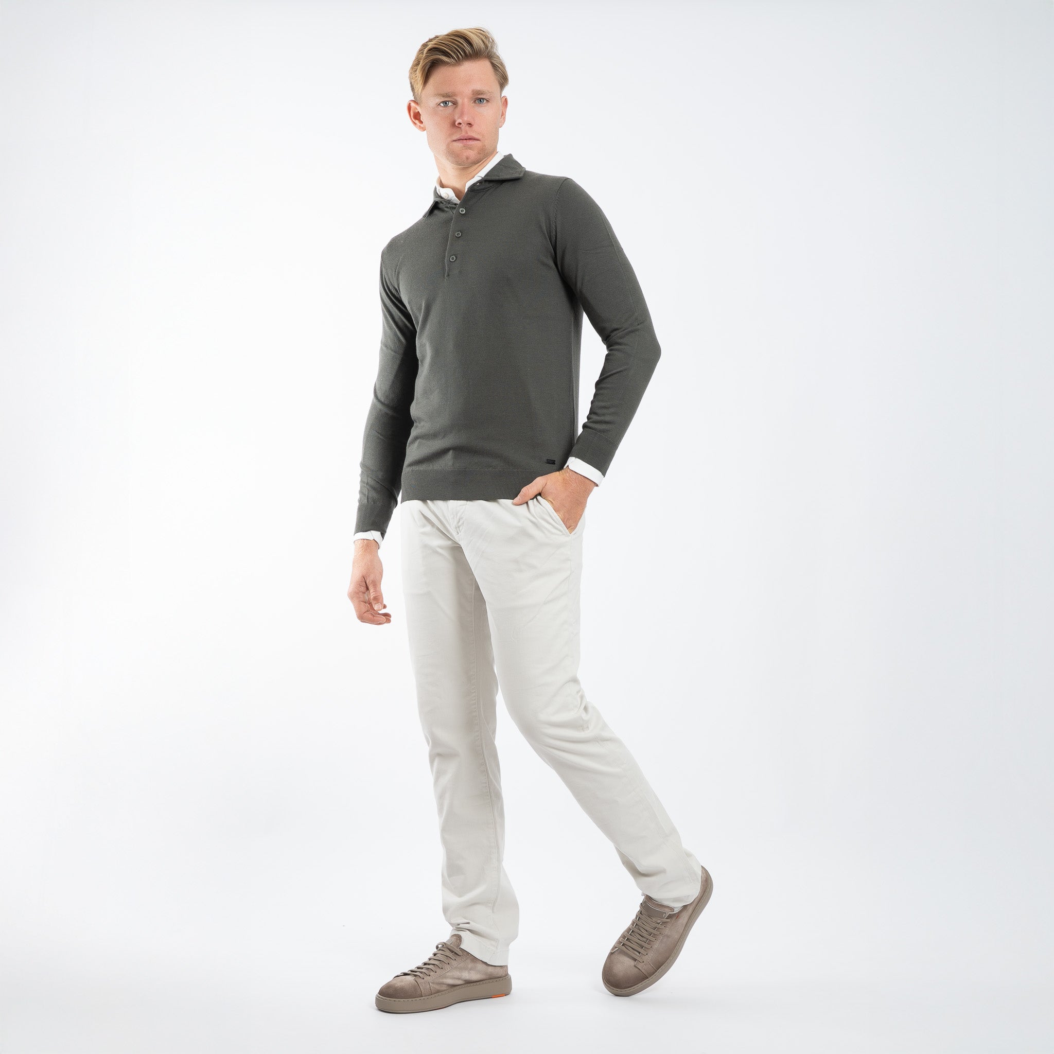SEVEN DIALS Gebreide Polotrui Groen | Cooper