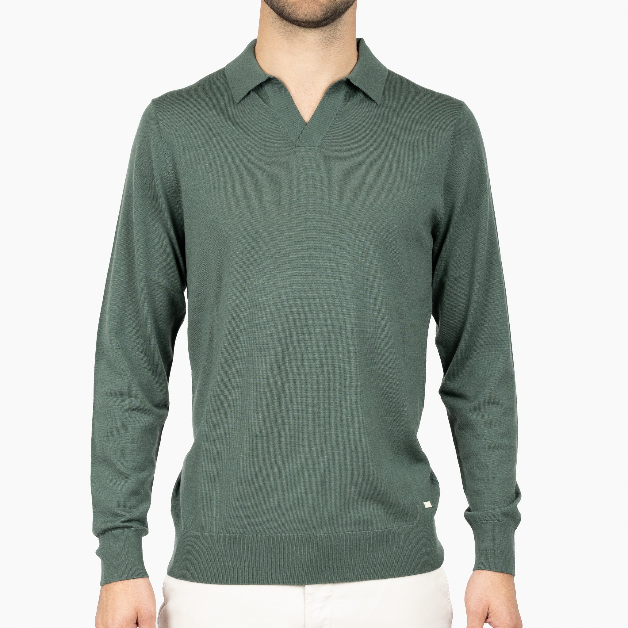 SEVEN DIALS Gebreide Buttonless Polotrui Groen | Blake