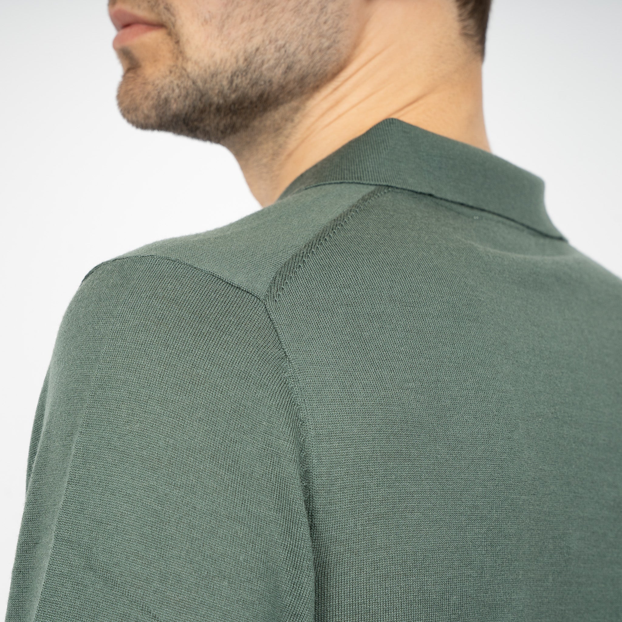 SEVEN DIALS Gebreide Buttonless Polotrui Groen | Blake