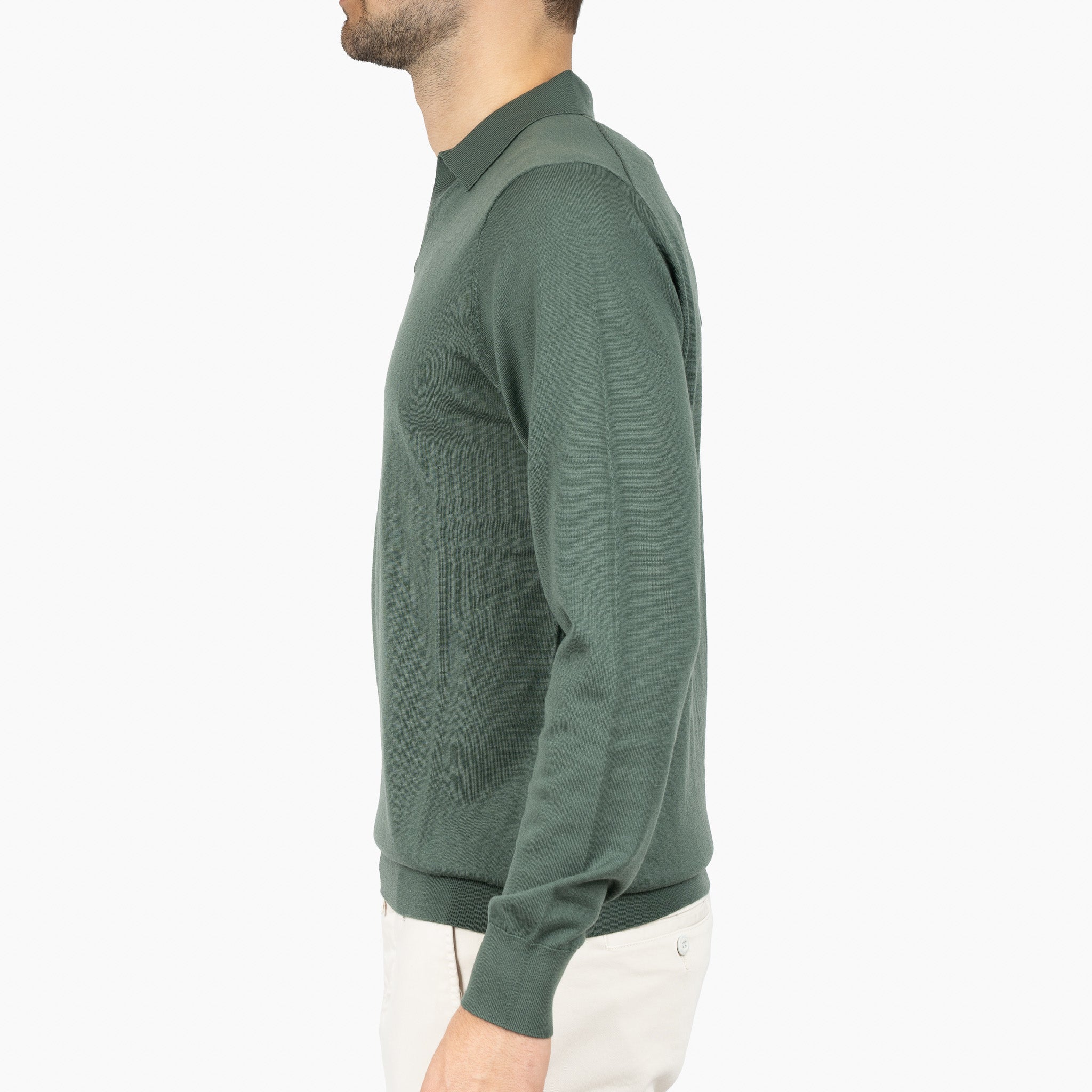 SEVEN DIALS Gebreide Buttonless Polotrui Groen | Blake