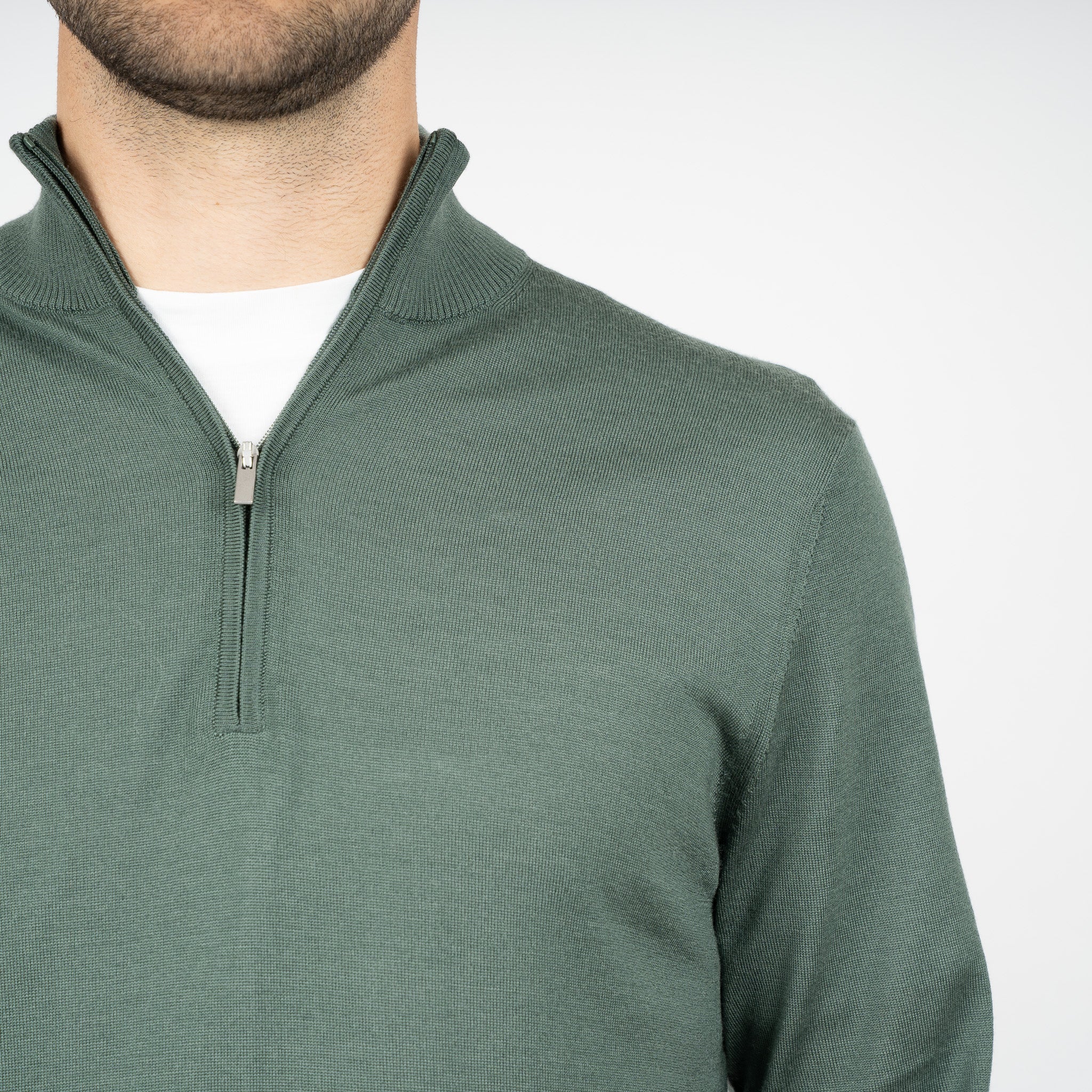 SEVEN DIALS Gebreide Trui met Rits Groen | Bothe