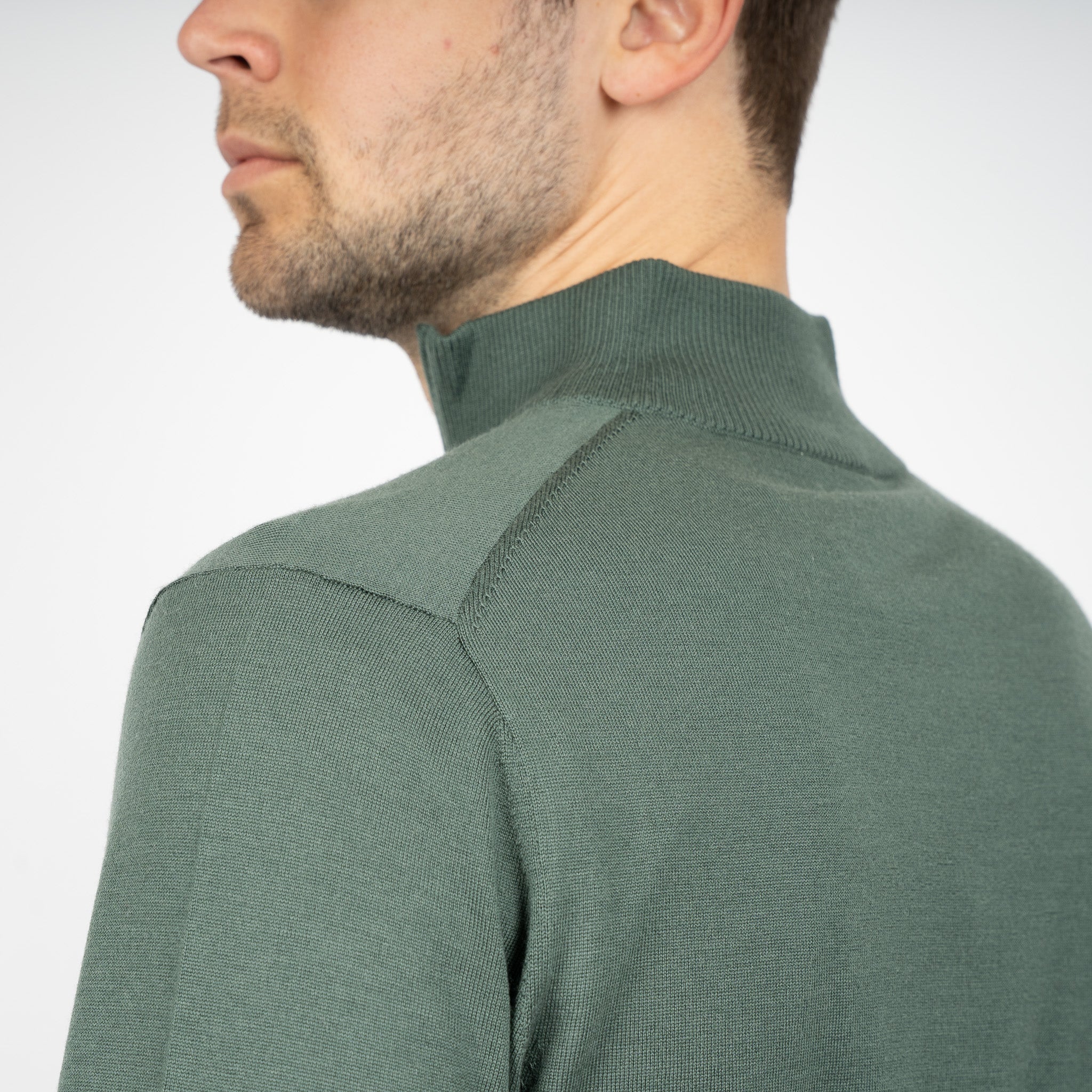 SEVEN DIALS Gebreide Trui met Rits Groen | Bothe