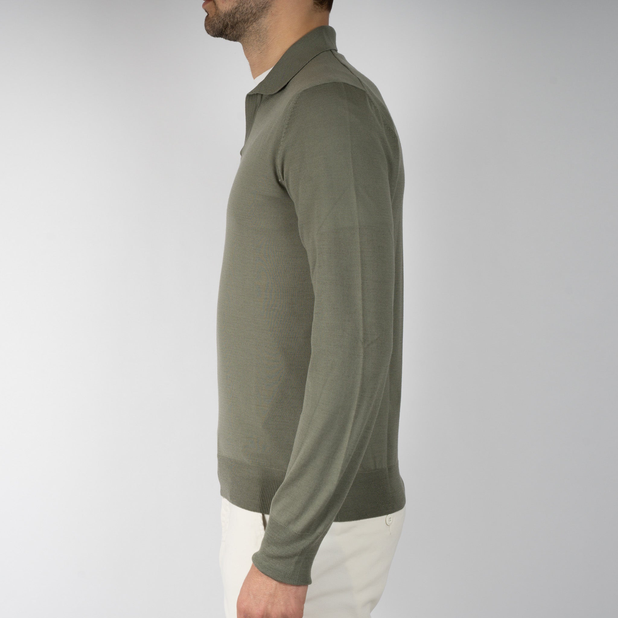Gran Sasso Gebreide Trui Buttonless Polokraag Groen | Athleisure