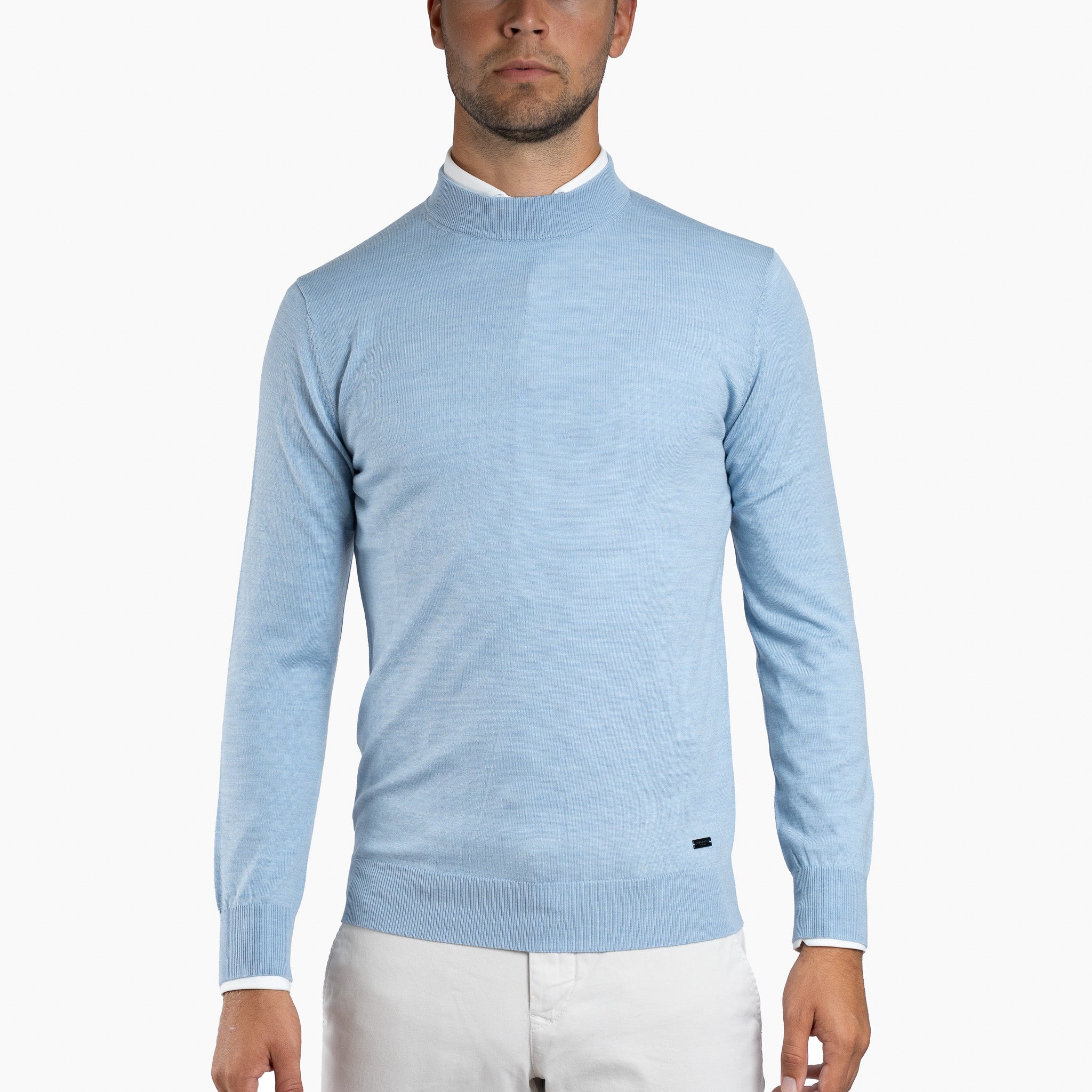 SEVEN DIALS Gebreide Turtleneck Trui Lichtblauw | Goy