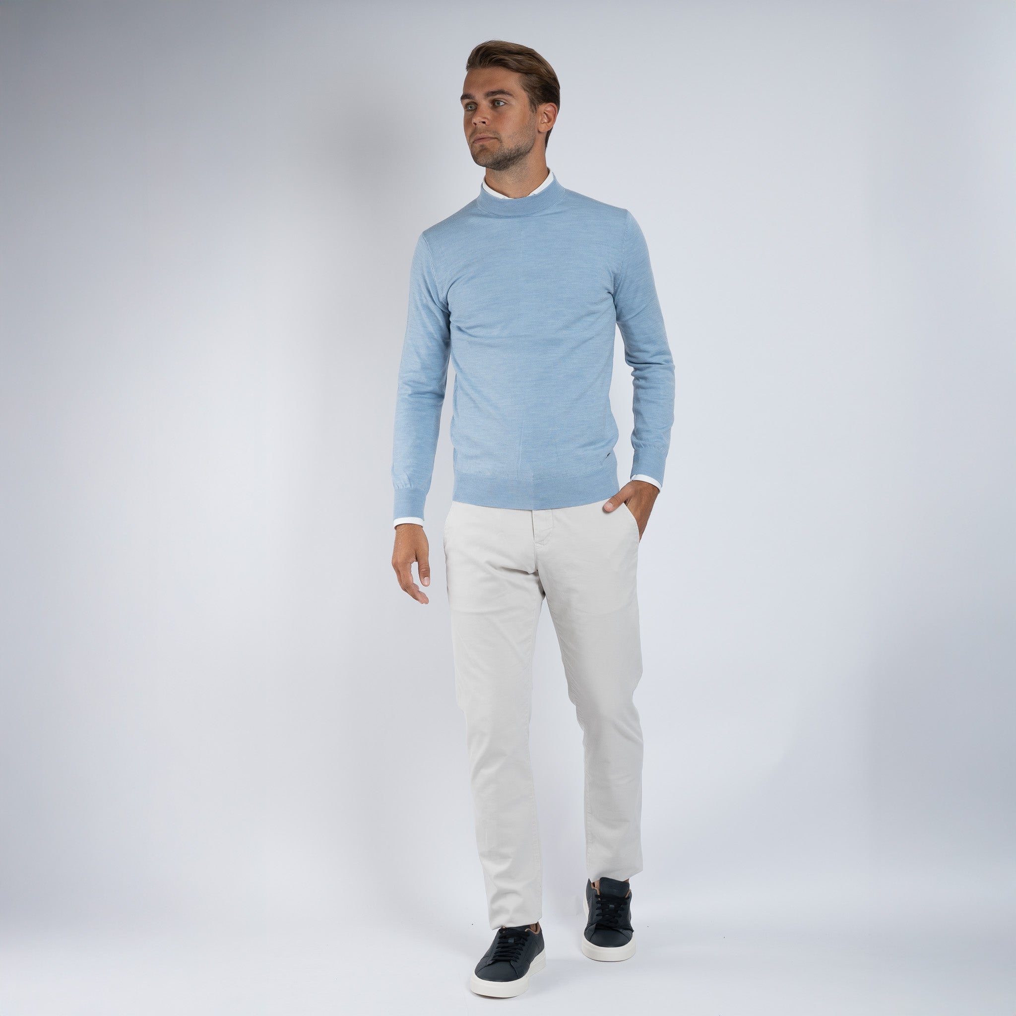 SEVEN DIALS Gebreide Turtleneck Trui Lichtblauw | Goy