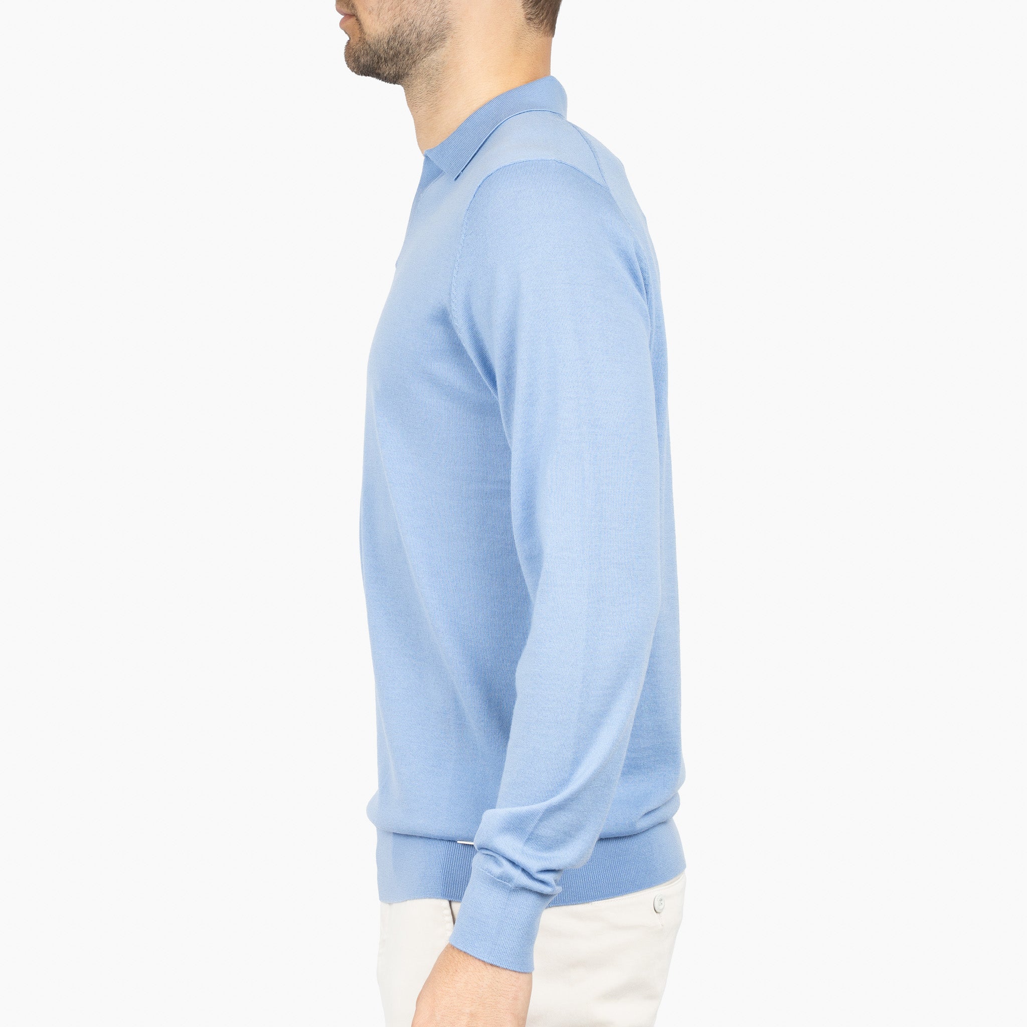 SEVEN DIALS Gebreide Buttonless Polotrui Lichtblauw | Blake