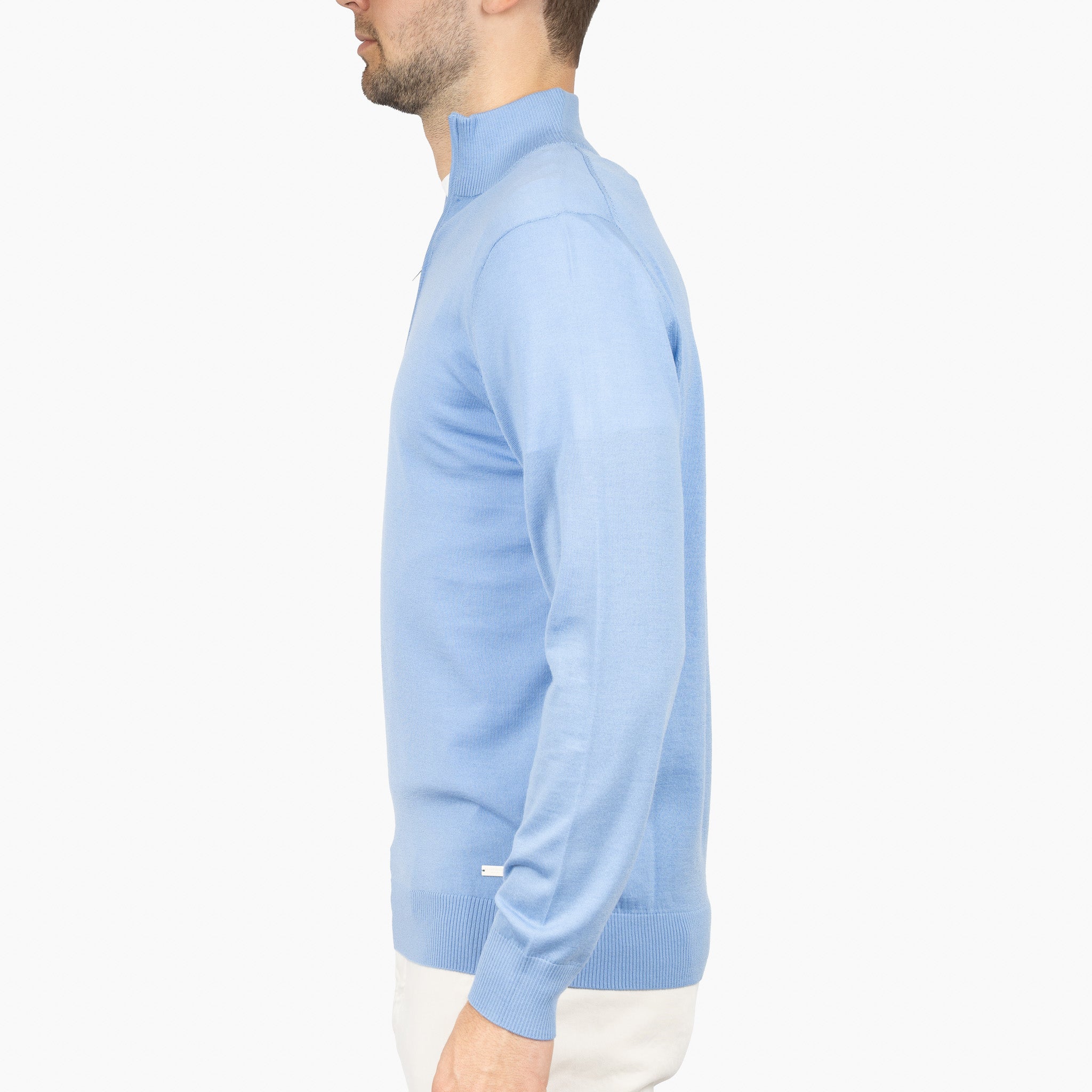 SEVEN DIALS Gebreide Trui met Rits Lichtblauw | Bothe