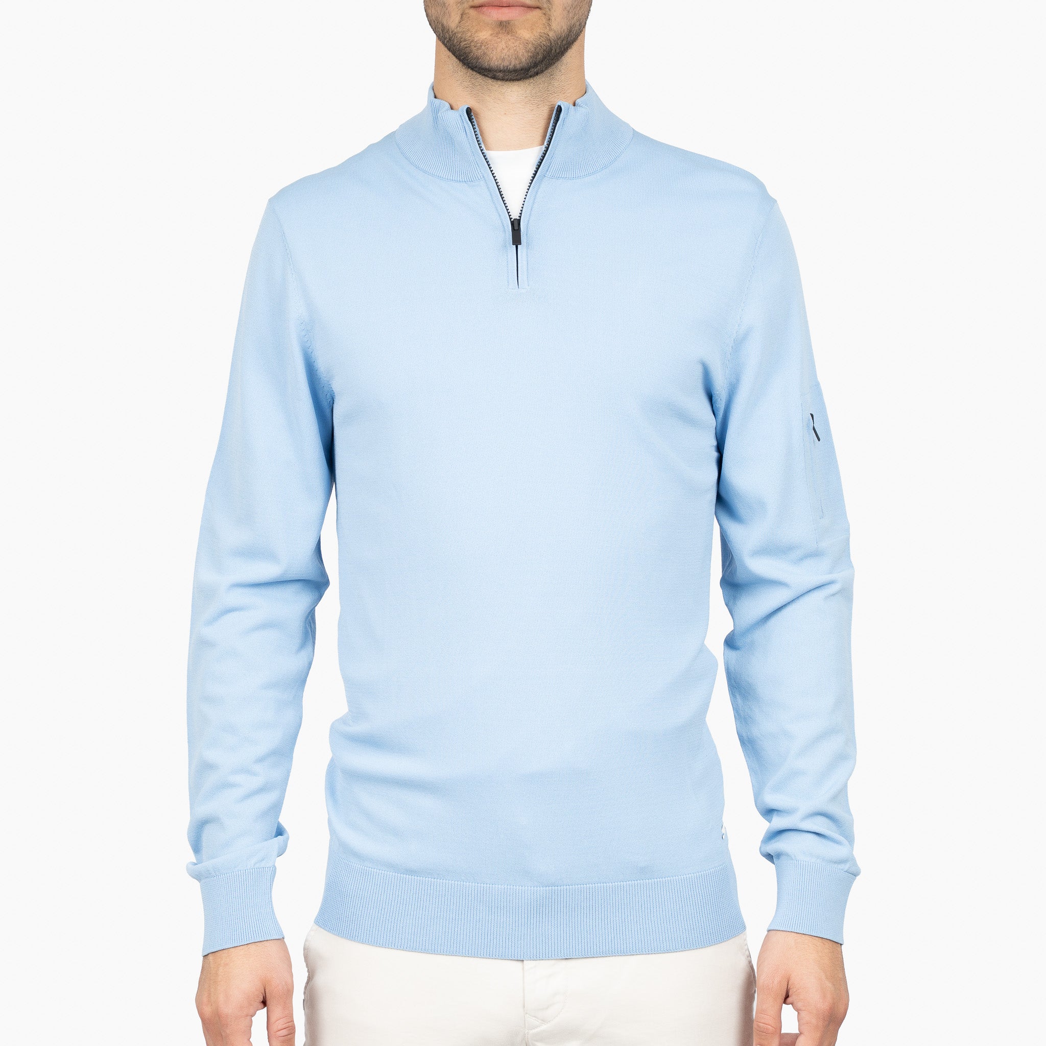 SEVEN DIALS Technische Trui met Rits Lichtblauw | Spike