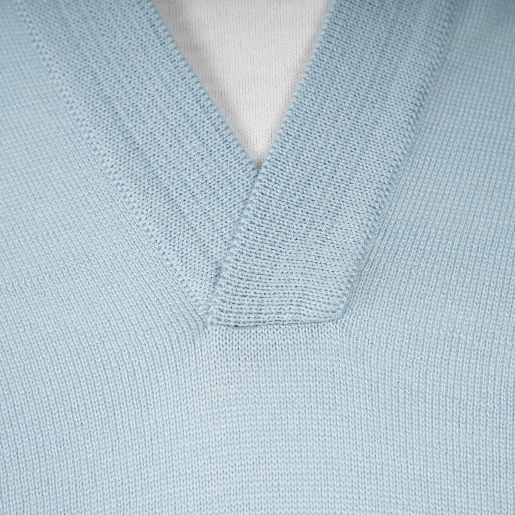 Gran Sasso Gebreide Trui Buttonless Polokraag Lichtblauw | Athleisure