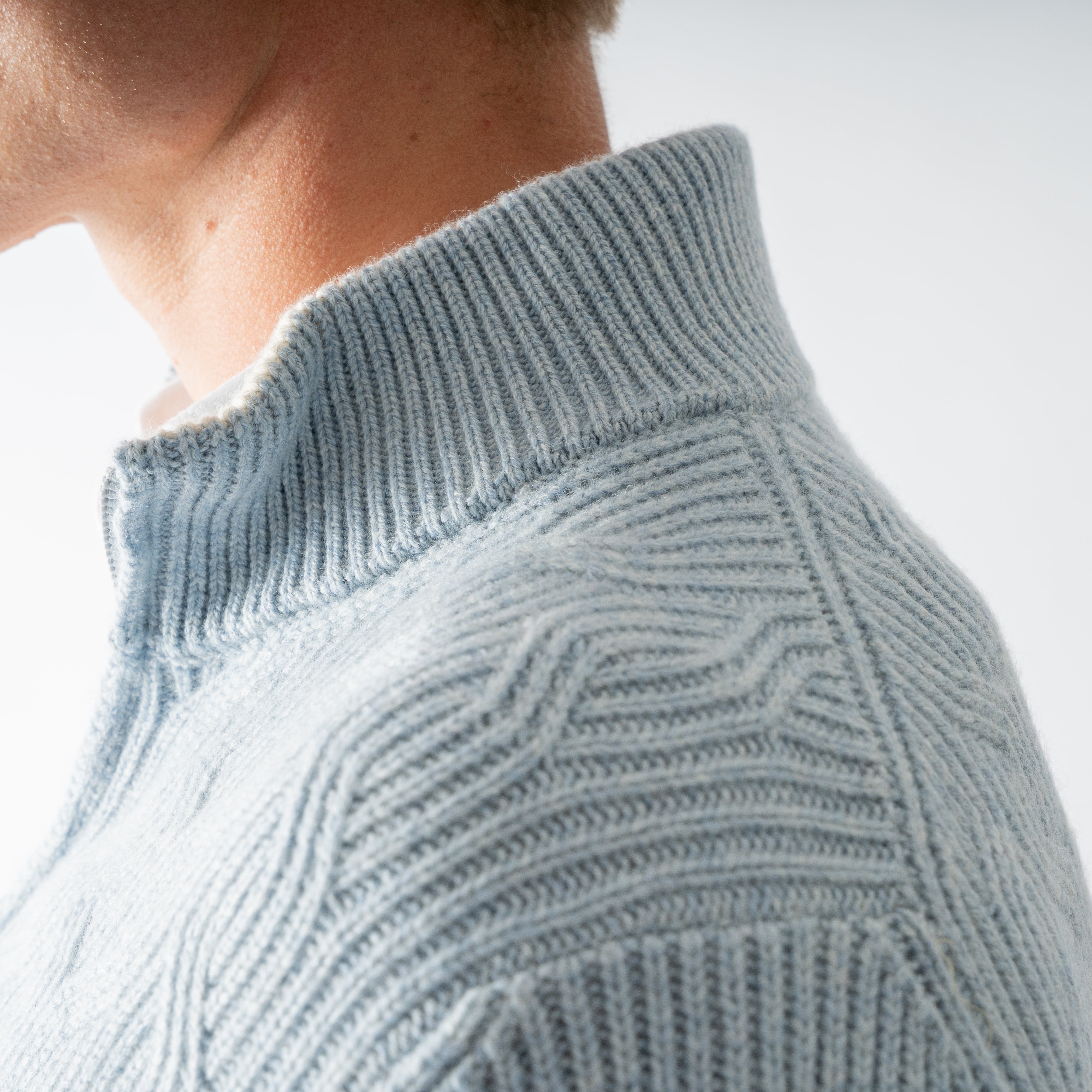 Fedeli Gebreid Vest Lichtblauw | Zago Cashmere Full-Zip